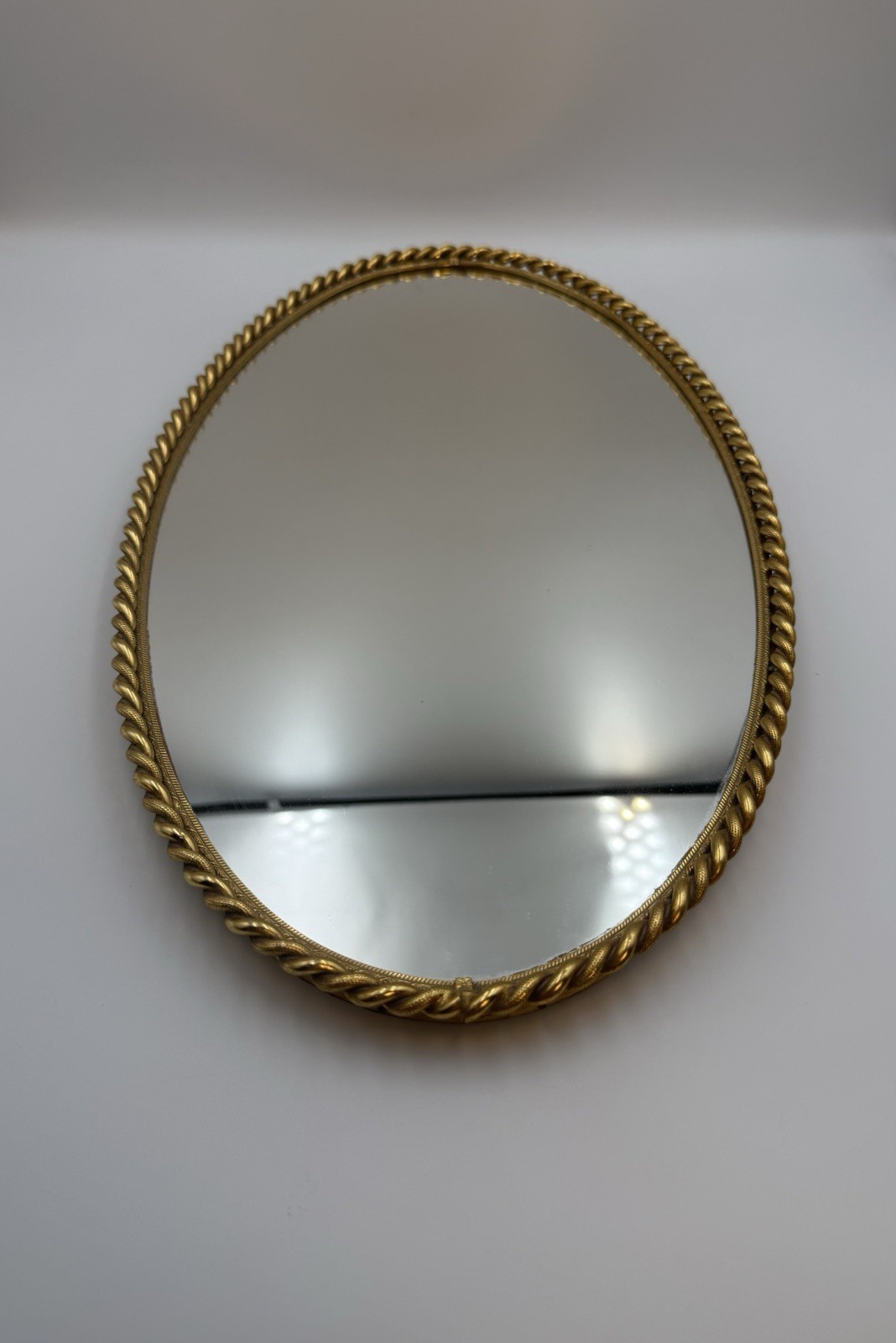 Hollywood Regency Gold Rope Vanity Mirror Tray 18.5x10.5”