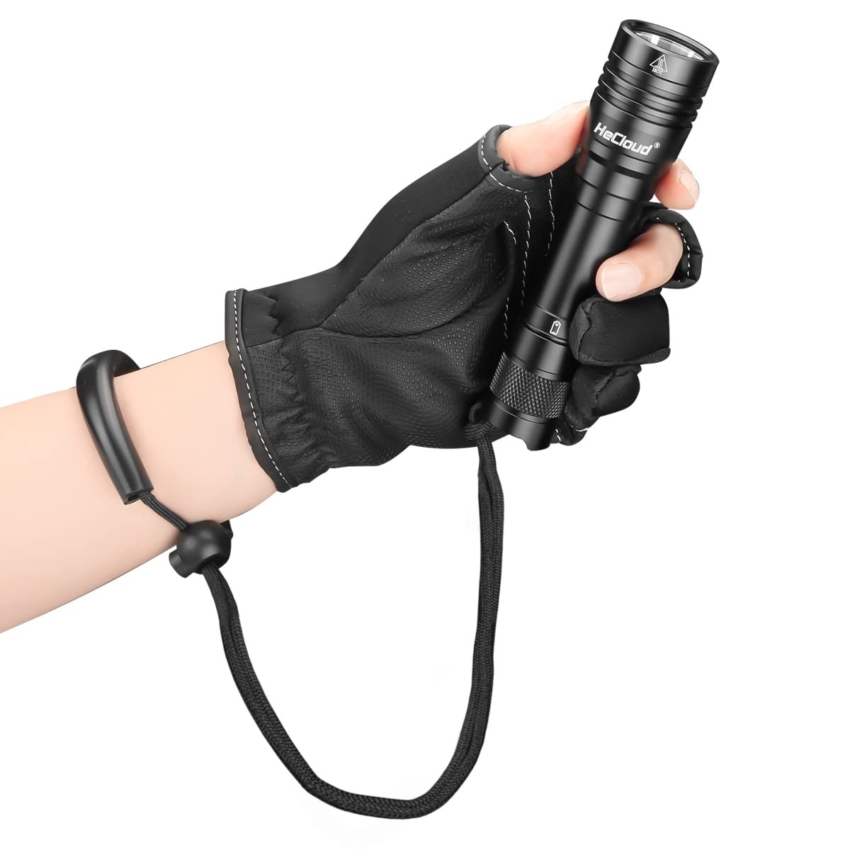 Hecloud 2 Pack Scuba Diving Flashlight Rechargeable Power Dive Light Torch 3000
