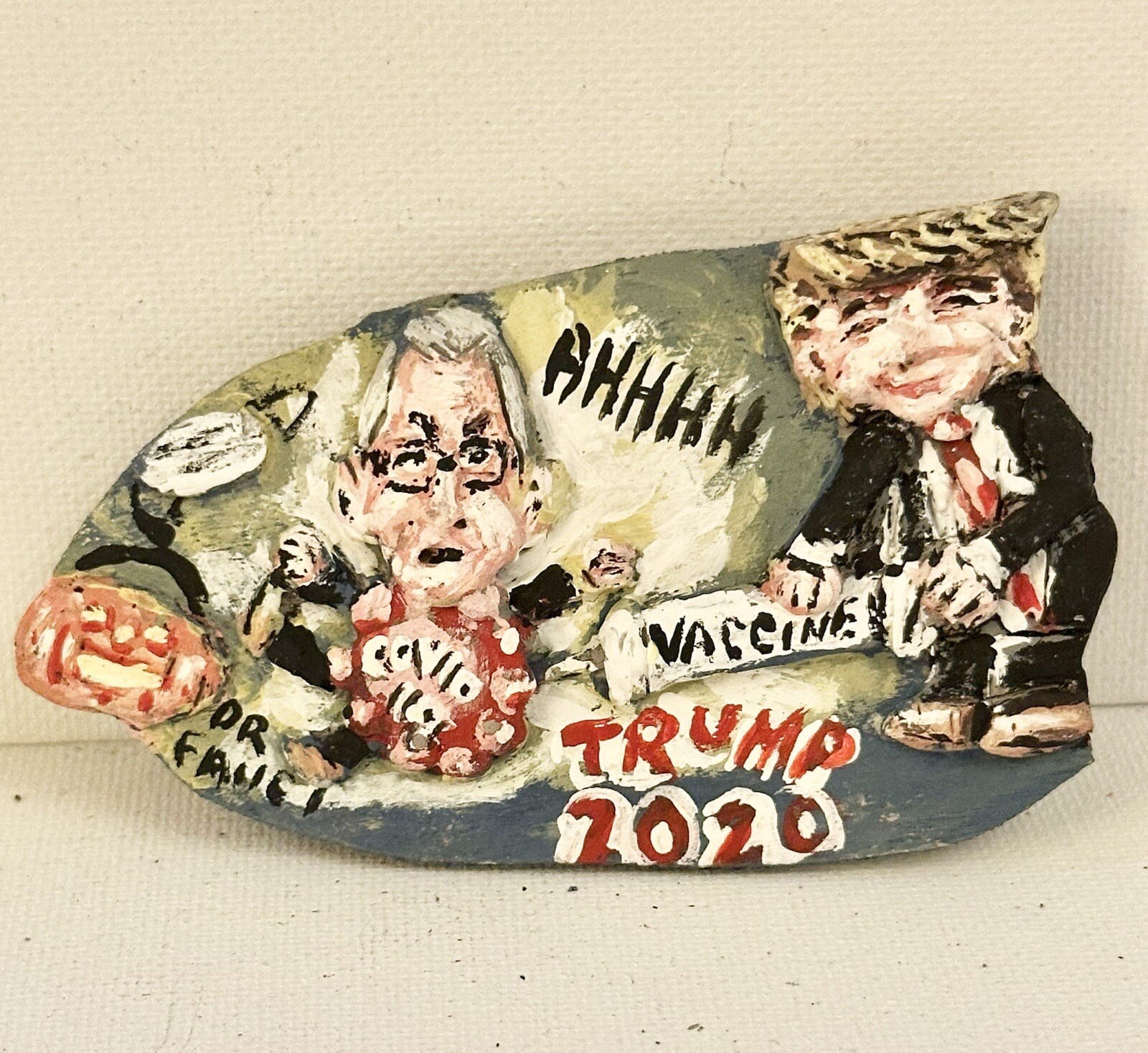 Trump 2020 Anti-Fauci Campaign Political Pinback Button by Artist Alan Ferster
