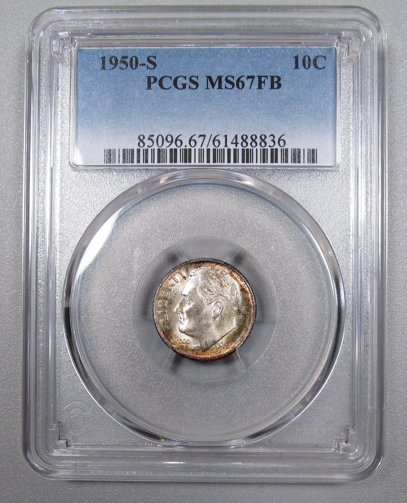 1950-S Dime PCGS MS67FB Super Nice Early Roosevelt Siver Coin