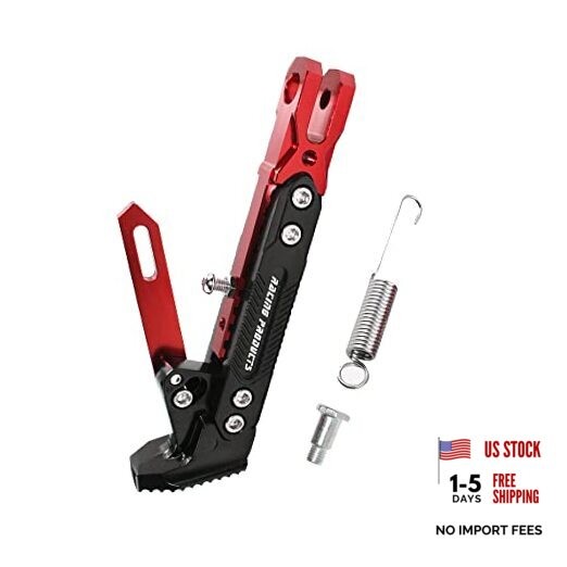 Motorcycle CNC Kickstand Adjust Tripod Holder Universal Aluminum Motor Red