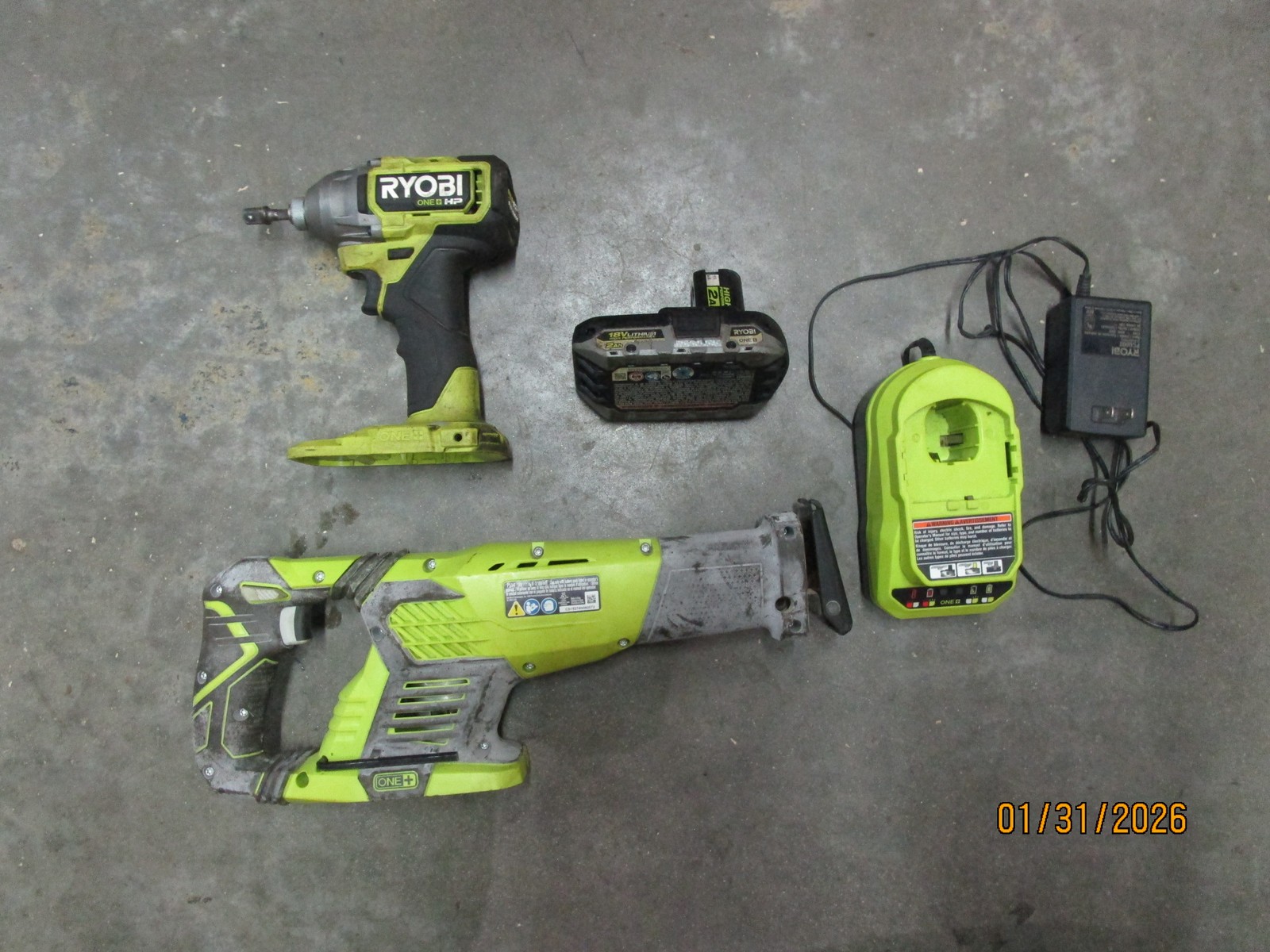 Ryobi 18v Cordless Kit Drill Driver & Saw w Battery & Charger