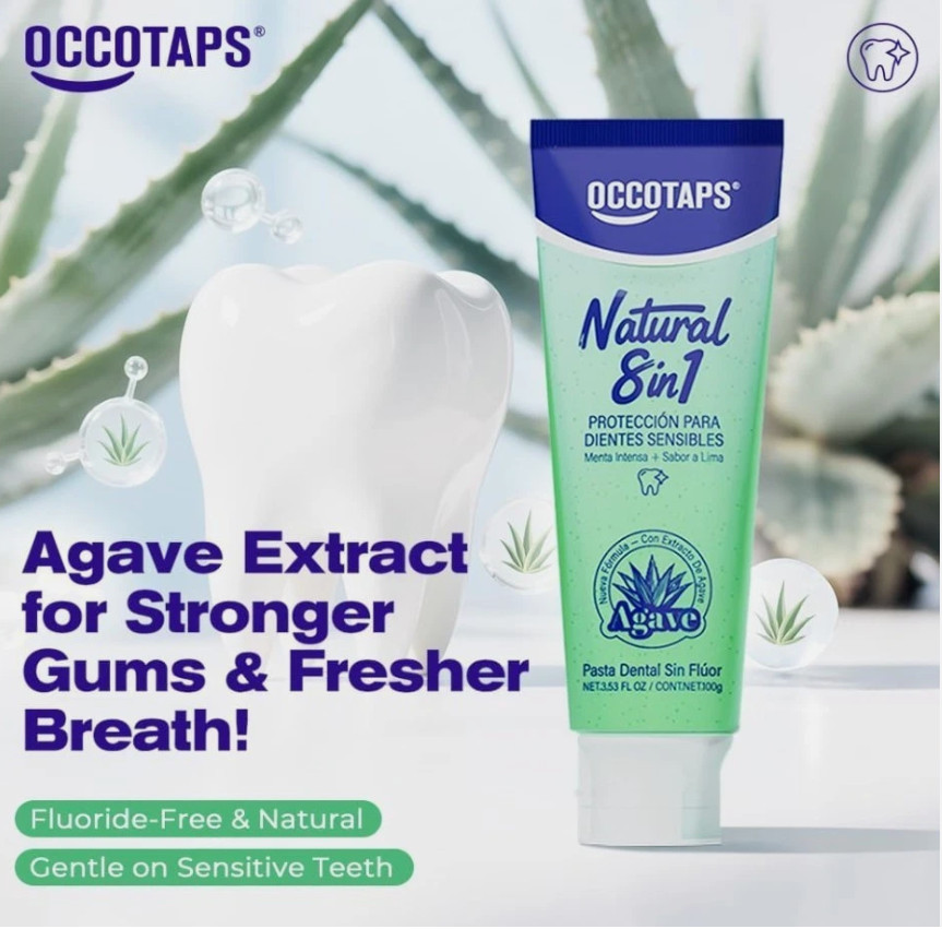 OCCOTAPS Agave Sensitive Toothpaste Fluoride-Free Whitening EXP 01/2029