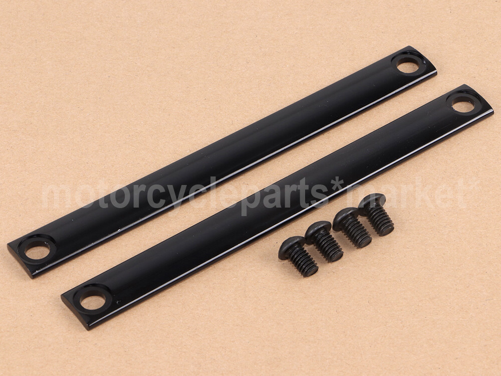 Black Fork Panel Accent Strips Molding Trim For Harley Heritage Softail Classic