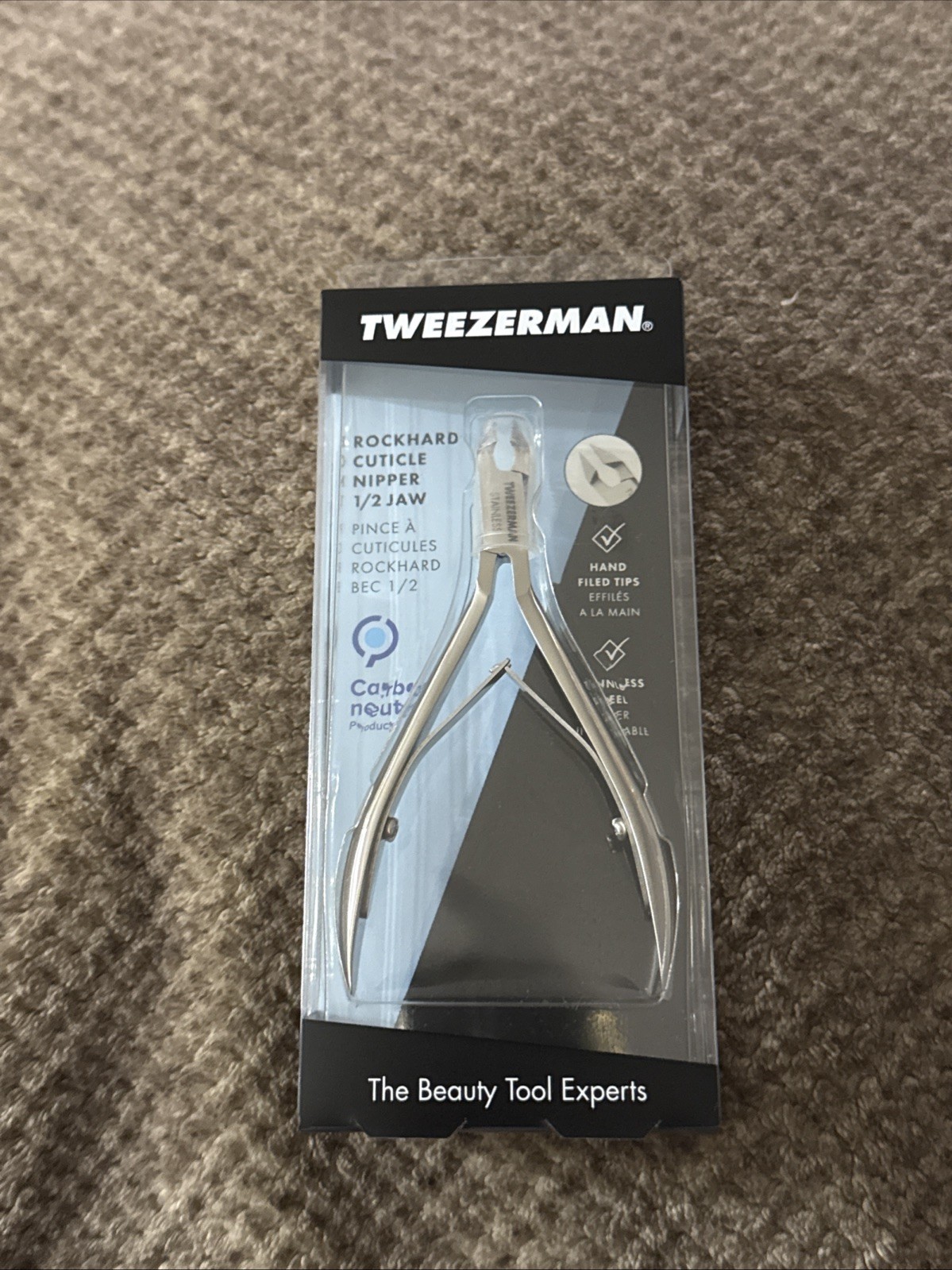 Tweezerman Rockhard Cuticle Nipper Stainless Steel 1/2 Jaw, NIB, 3196-R New
