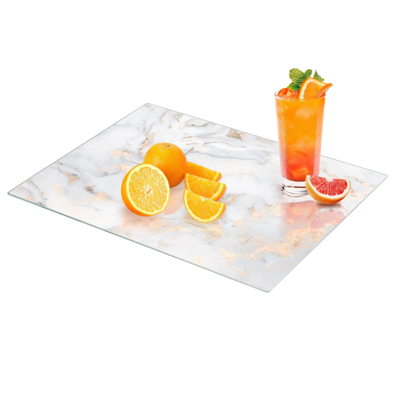 Tempered Glass Cutting Board for Kitchen, 12"x 8" Small Glass Cutting Board, ...