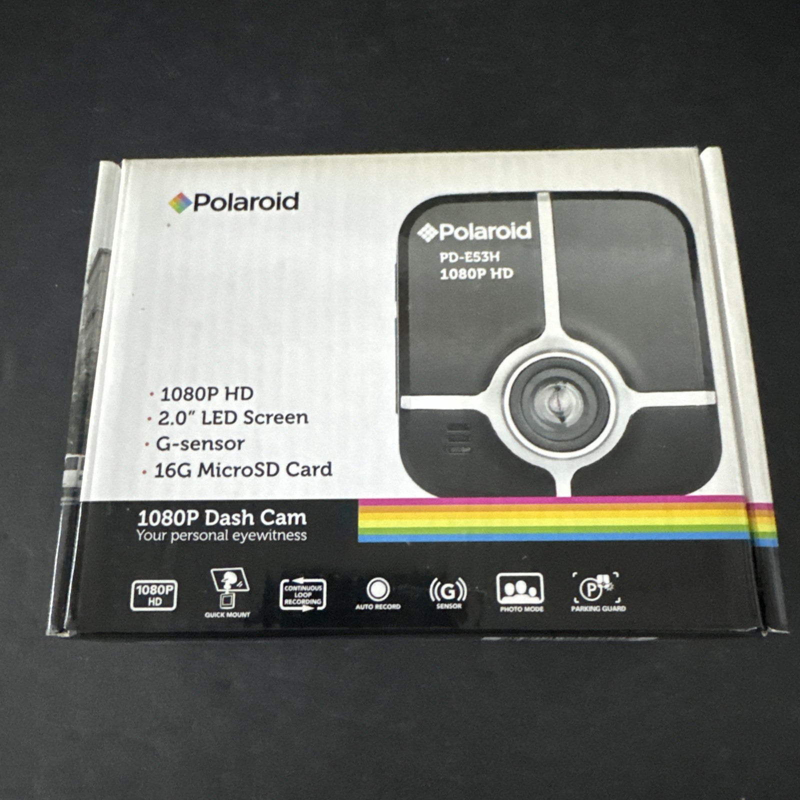 Polaroid 1080P Dash Cam Open In Box Camera With Mount Led Screen PD-G55H LOOK