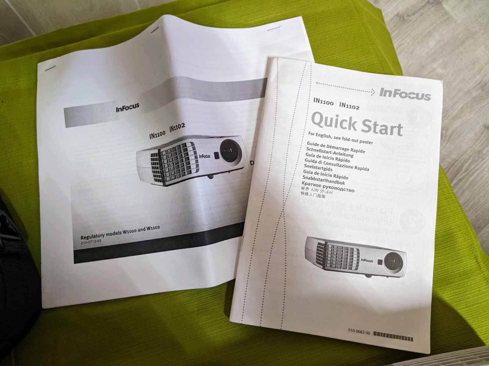 InFocus Projector Model: IN 1100 with remote, cables, manual & carrying case