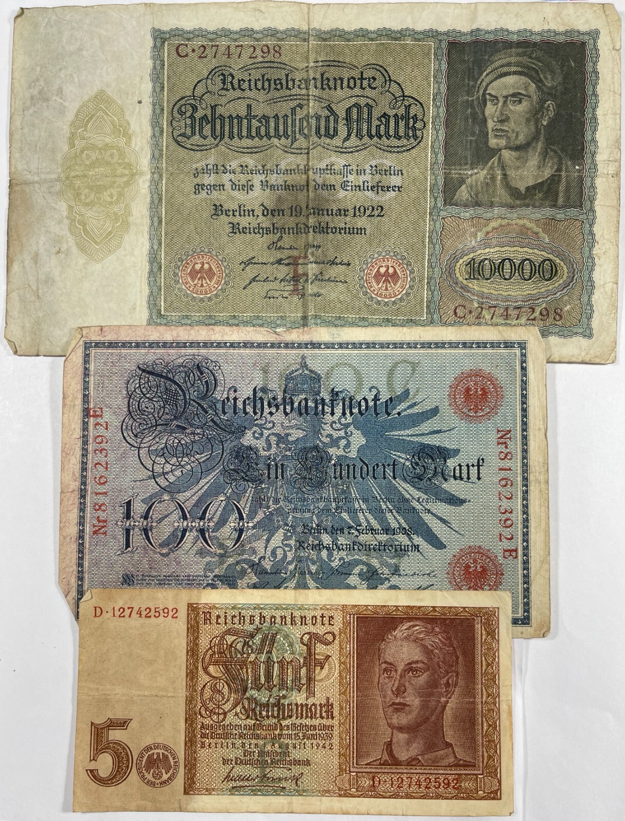 Germany 7 Diff. old notes mixed grades (#768)