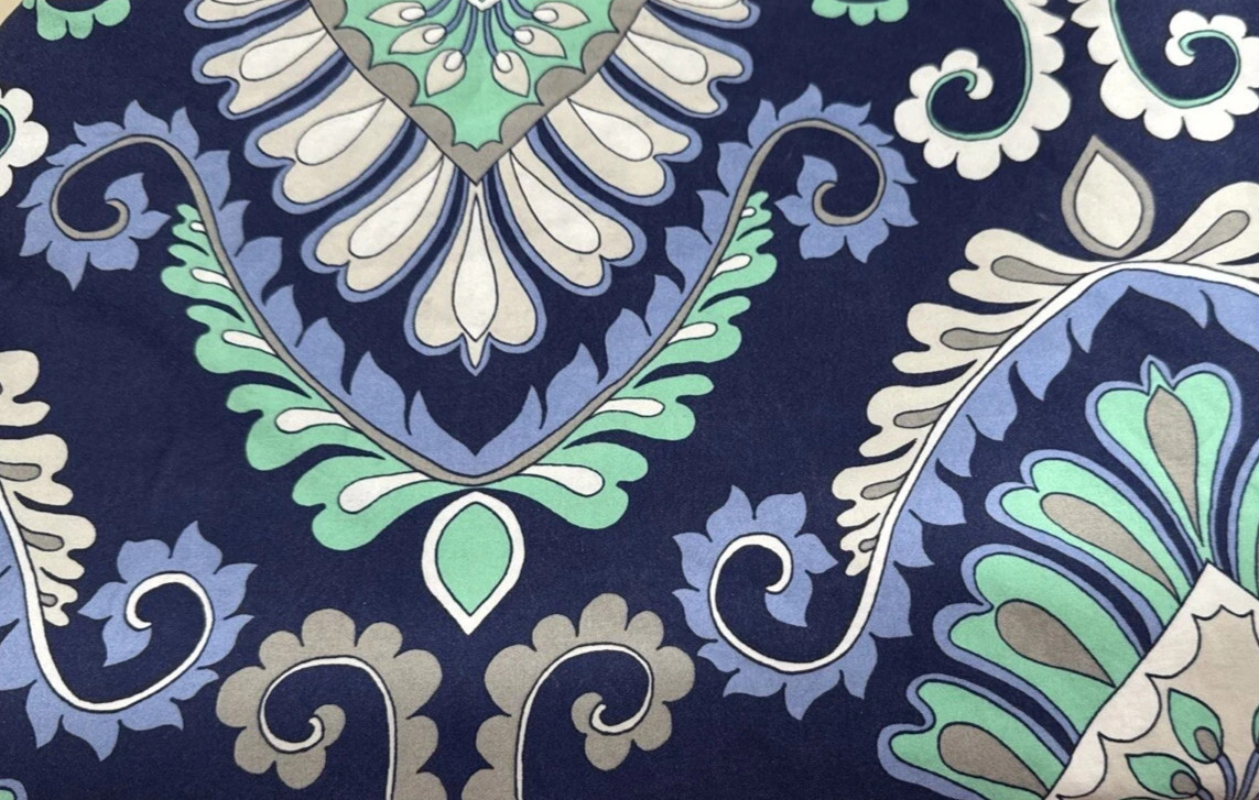POTTERY BARN NATALIE FLORAL MEDALLION BLUE/GREEN/GRAY SET OF 2 PILLOW SHAMS