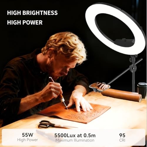 55W18 45cm Ring Light 6700K Dimmable Tripod Stand