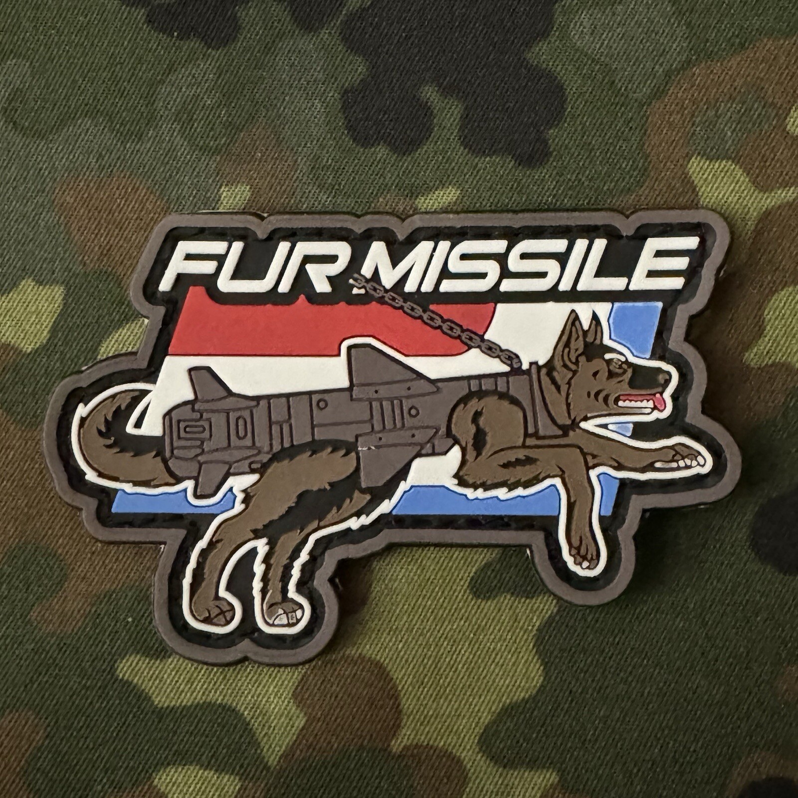 MILSPEC MONKEY FUR MISSILE PVC Dog Harness Patch Hook Back K-9 K9 POLICE SWAT