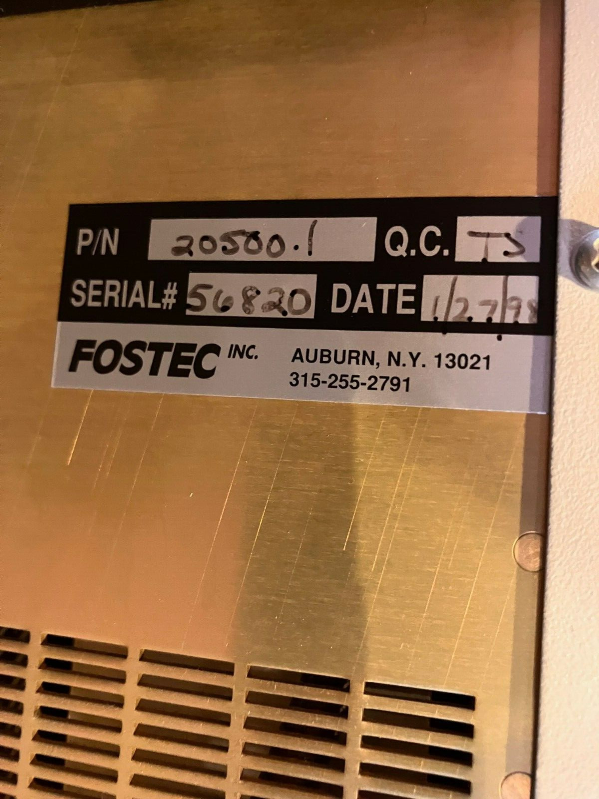 FOSTEC Fiber Optic Line Scan Light Guide Lights 4" Wide