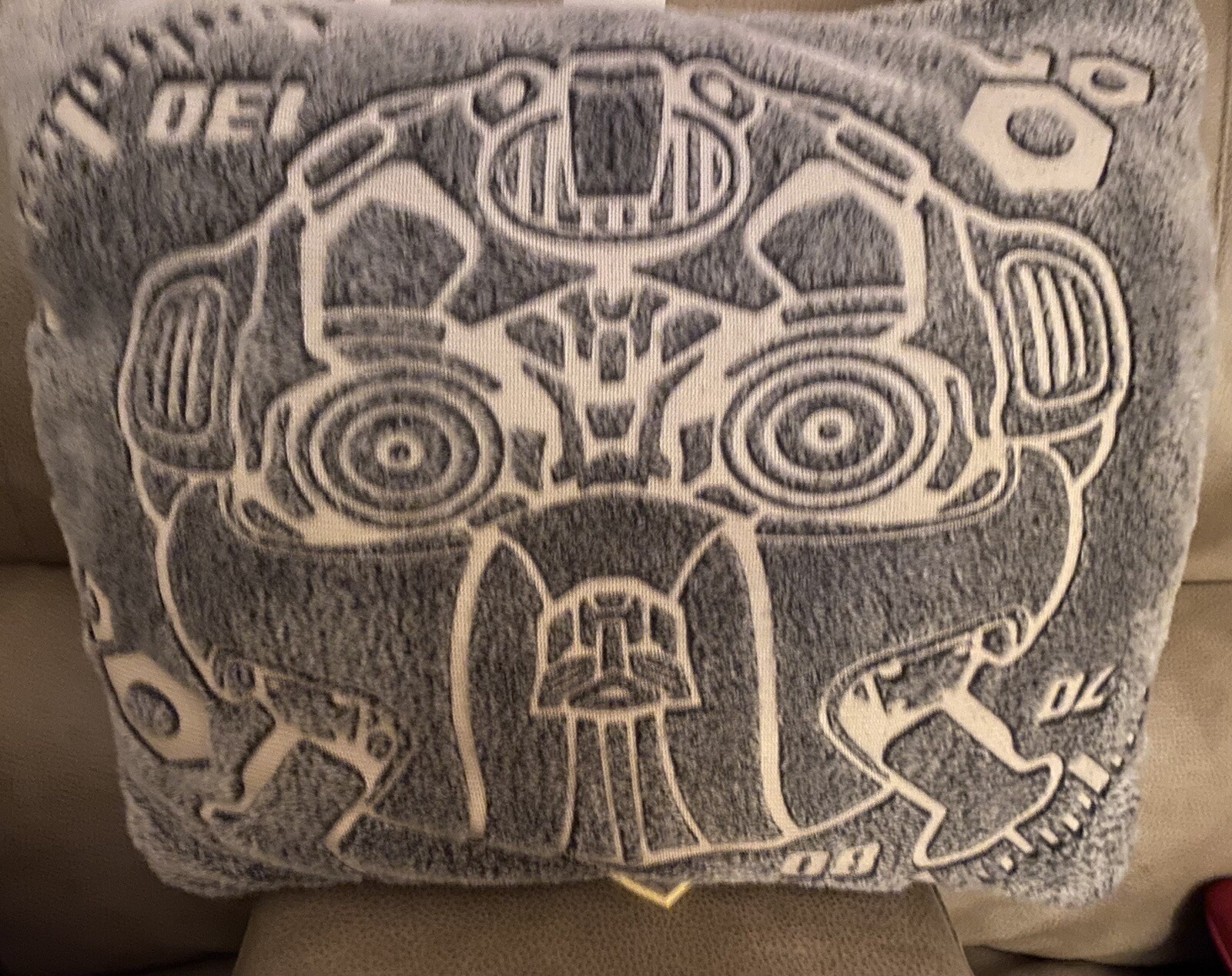 BumbleBee Transformer 18"x18" Glow In The Dark Throw Pillow Gray Grey HTF