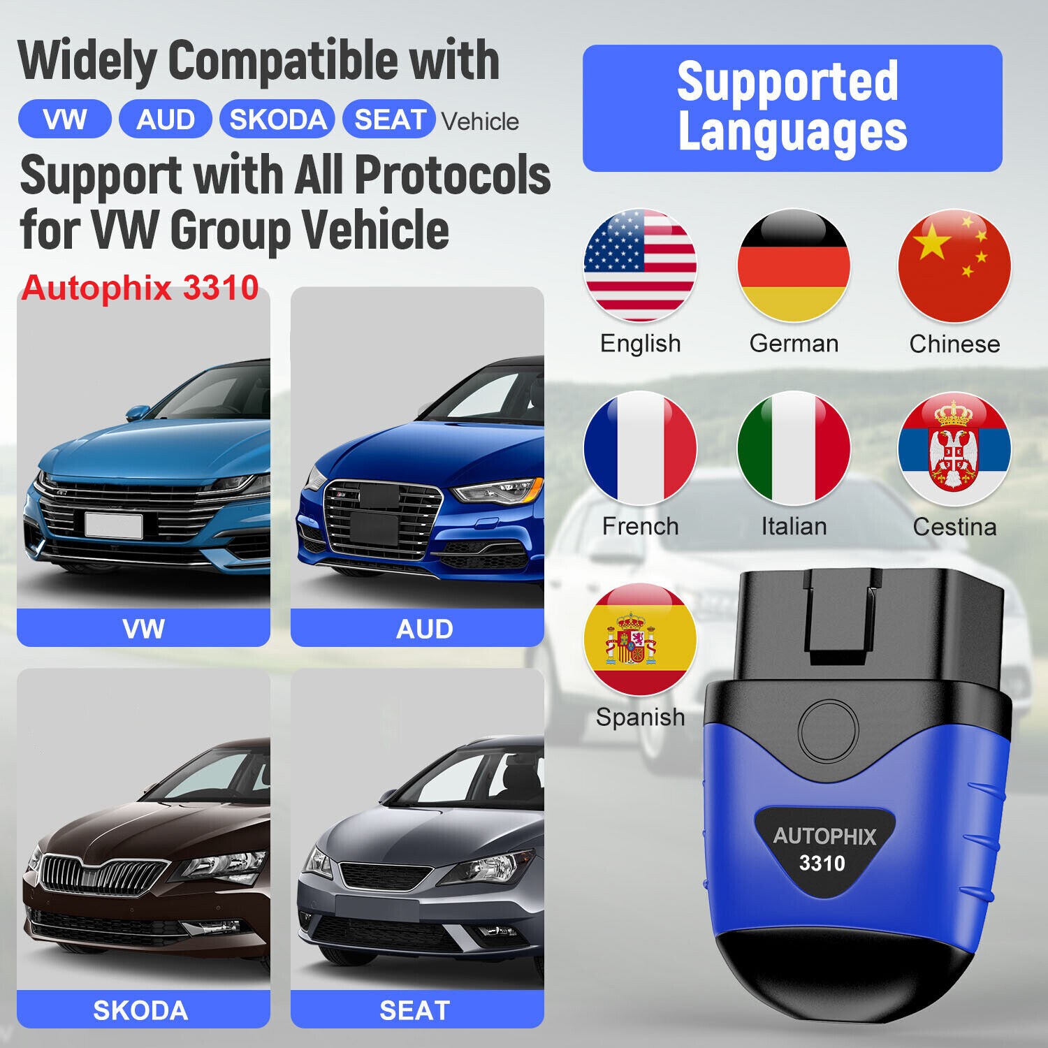 AUTOPHIX 3310 OBD2 Code Reader All System Diagnostic Scanner Oil Reset BAT Check