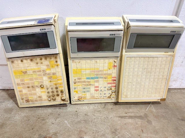 LOT OF 3 VINTAGE GREAT LAKES CRS 3000 POINT-OF-SALE TERMINALS