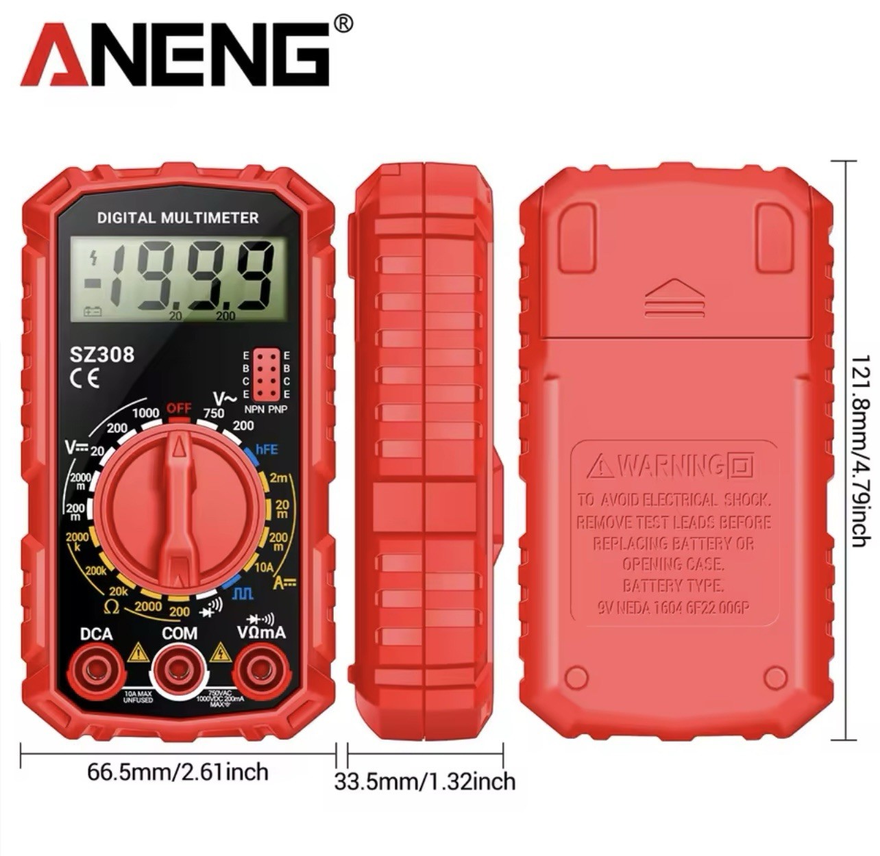 Digital Multimeter AC DC Voltmeter Ammeter Ohmmeter Volt Tester Meter SZ308 USA
