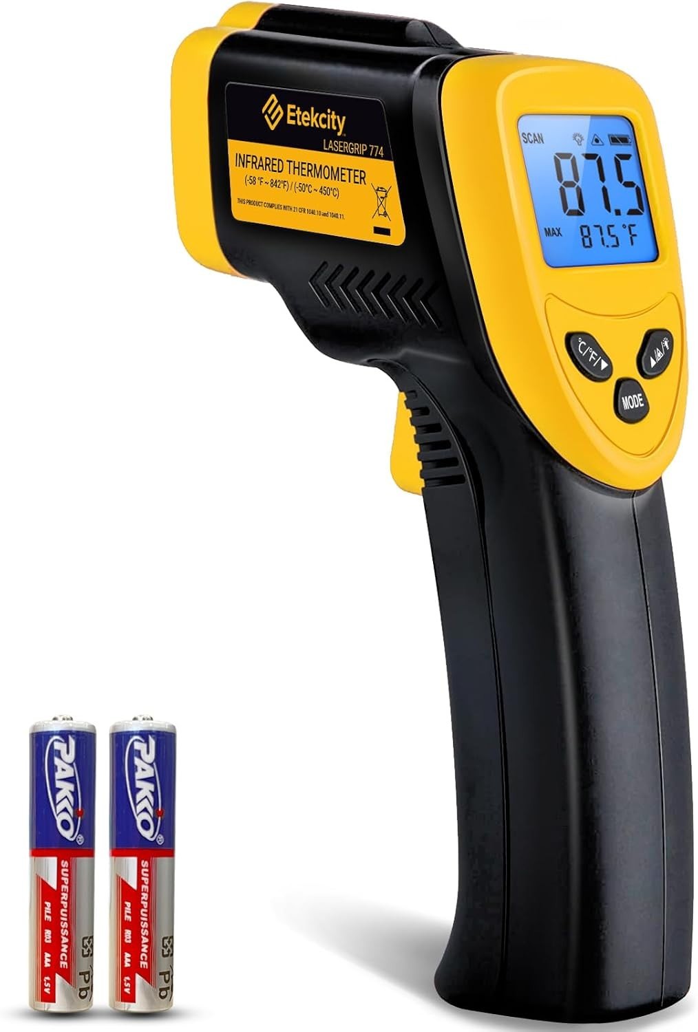 Versatile Non-Contact Temperature Gun for BBQ, Food, and Home Use - 12:1 Ratio