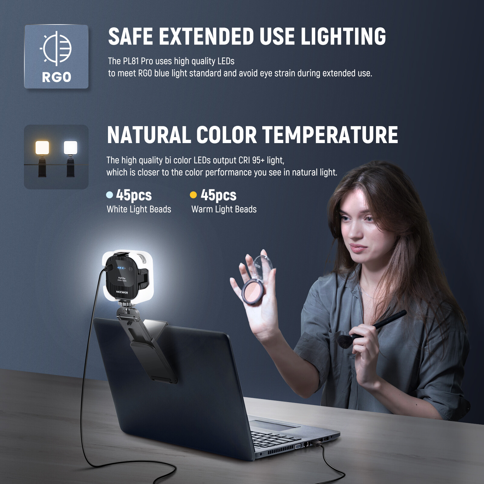 NEEWER Professional LED Streaming Light with Mac/PC APP Control for Streaming