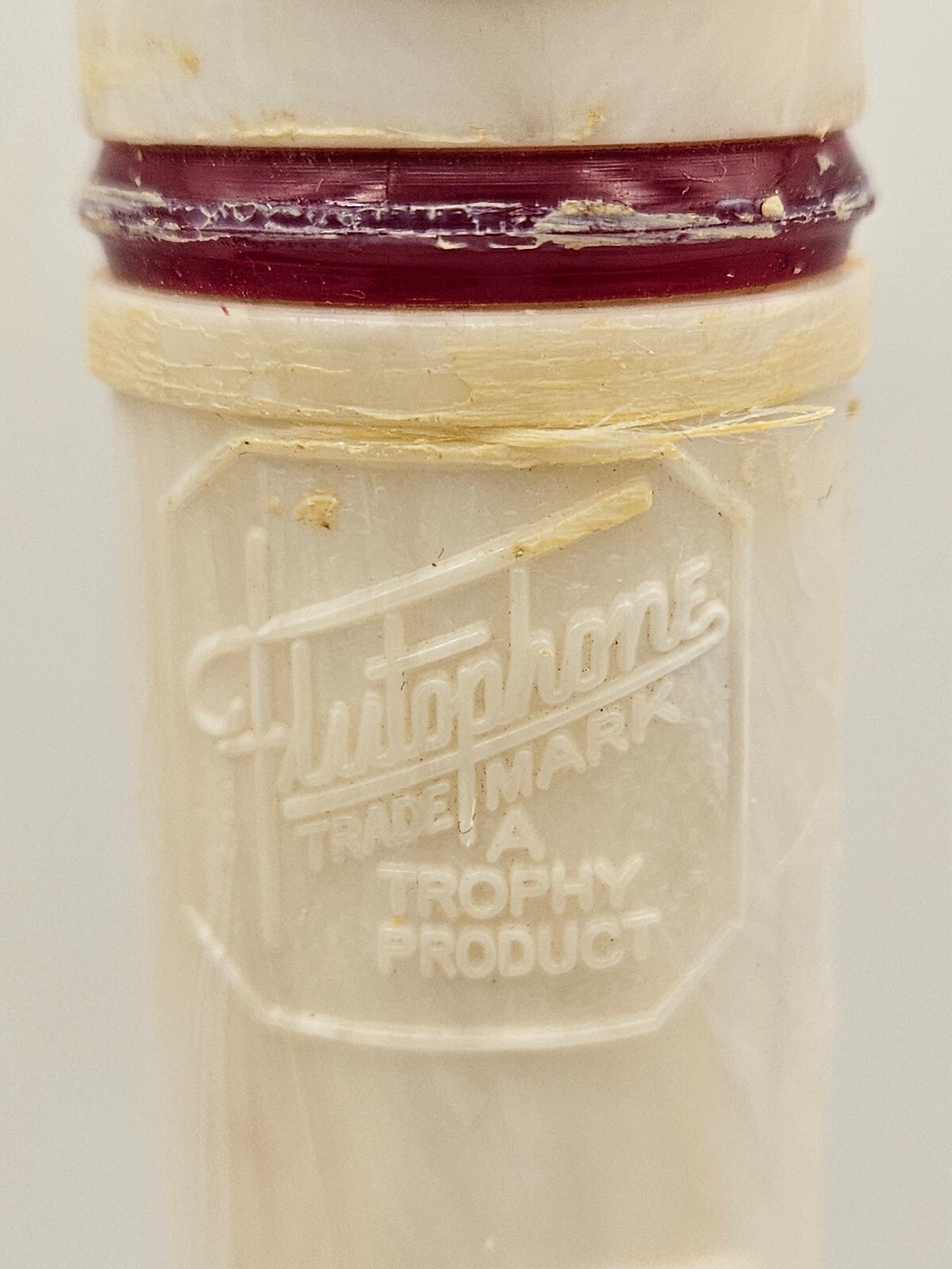 Vtg 1950s Trophy Red & White Plastic Flutophone w/Case