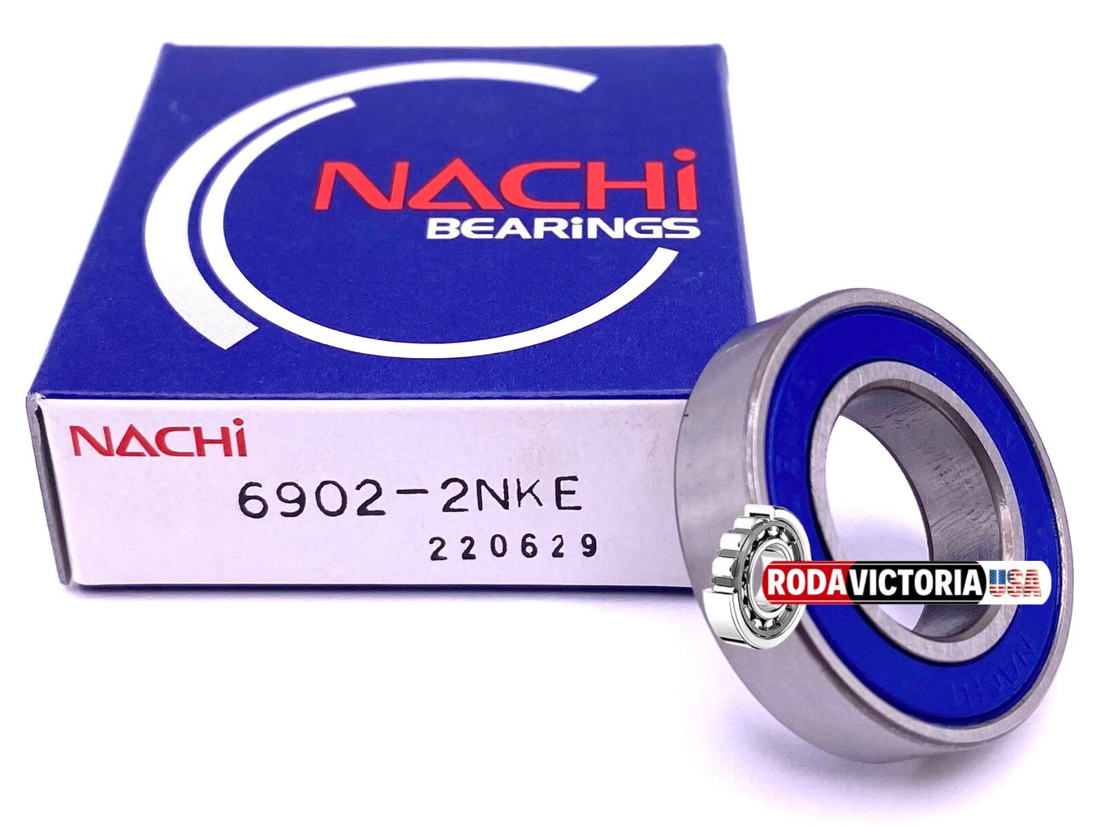 NACHI 6902 2NKE Ball Bearing, Rubber Sealed, Non Contact Sealed 61902 15x28x7 mm