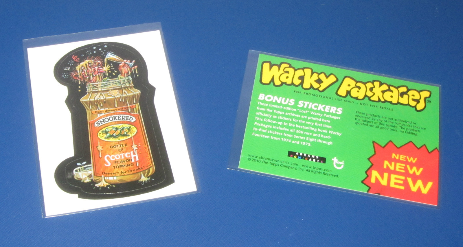 WACKY PACKAGES LOST WACKY ABRAMS PROMOTIONAL BONUS STICKER SNOOKERED SCOTCH RARE
