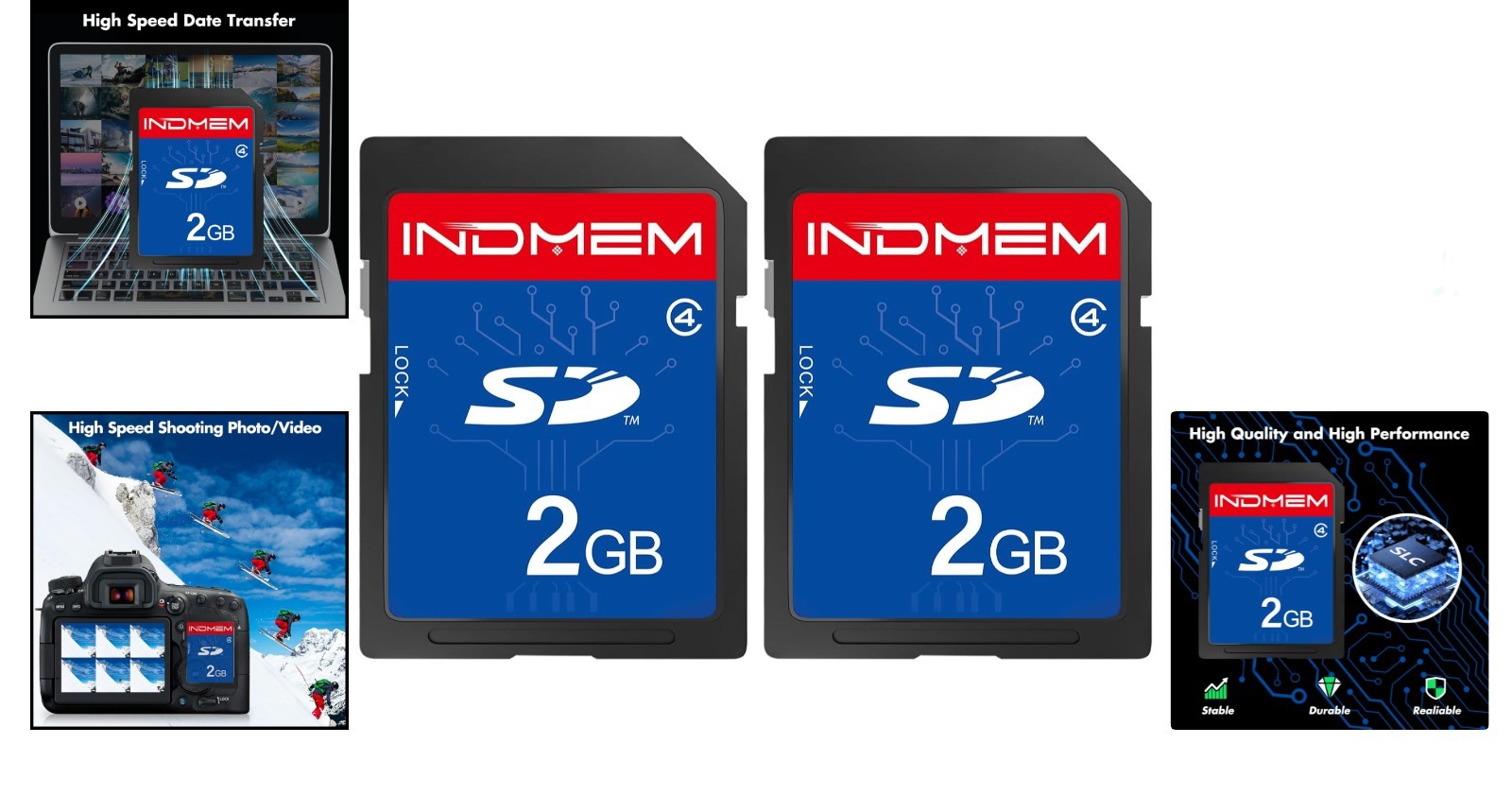 Dual Pack 2GB Class 4 SD Cards - Versatile and Lightweight Memory for Devices