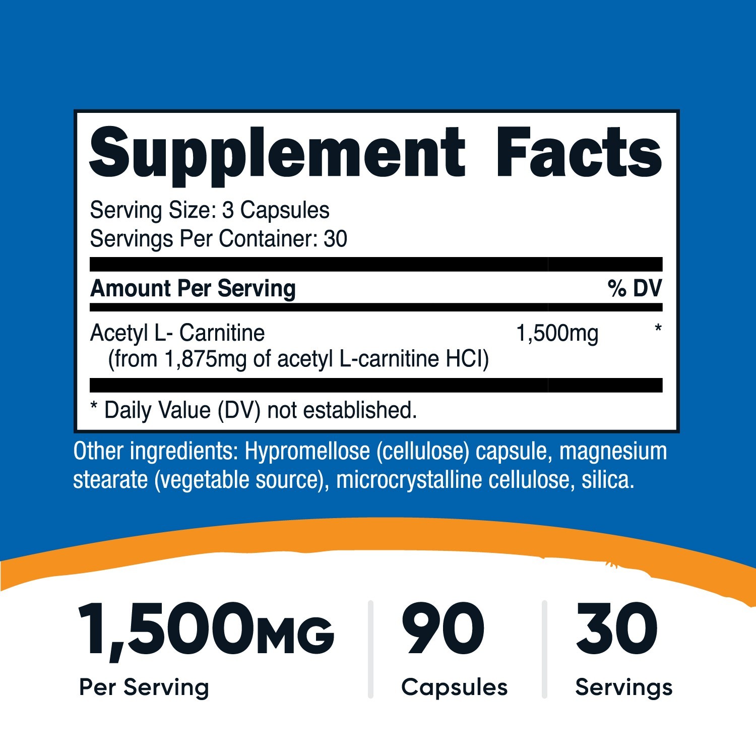 Nutricost Acetyl L-Carnitine (ALCAR) 1,500mg 90 Capsules, 30 Servings, Vegan