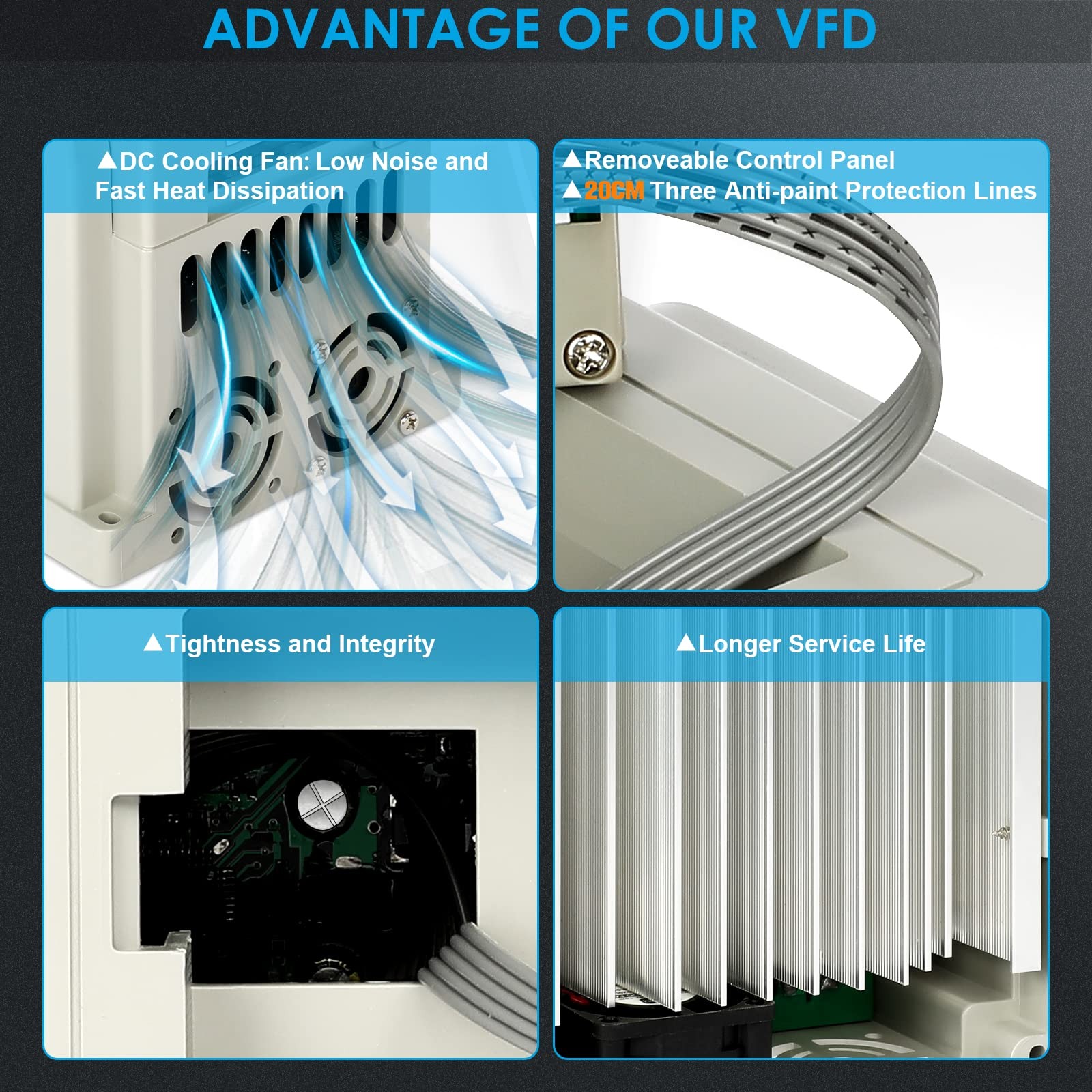 XCFDP AC 220V/1.5kw 2HP Variable Frequency Drive,8A VFD Inverter Single Phase...