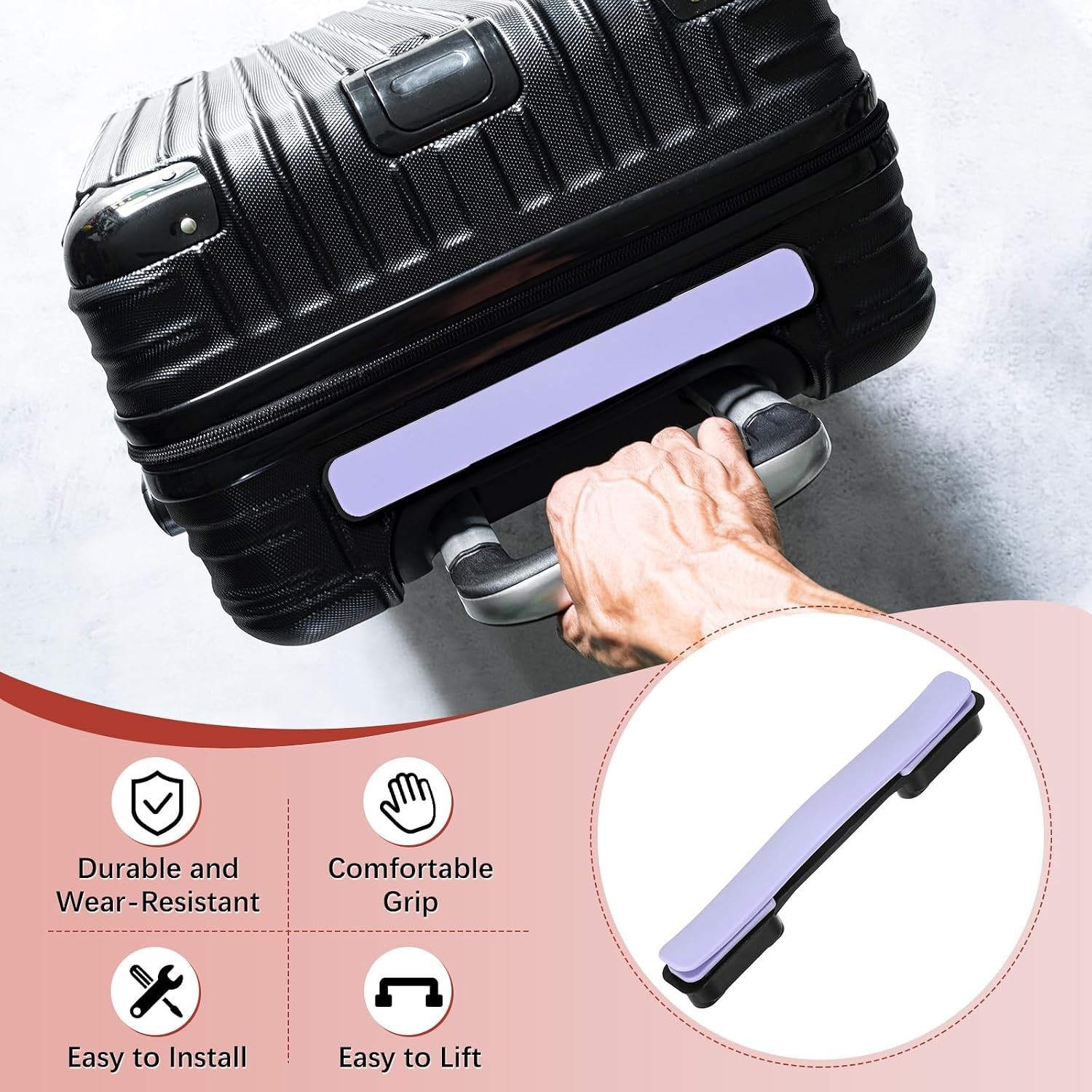 Luggage Replacement Handle [2PCS] -Plastic Handle Grip Carry Strap with Screw...