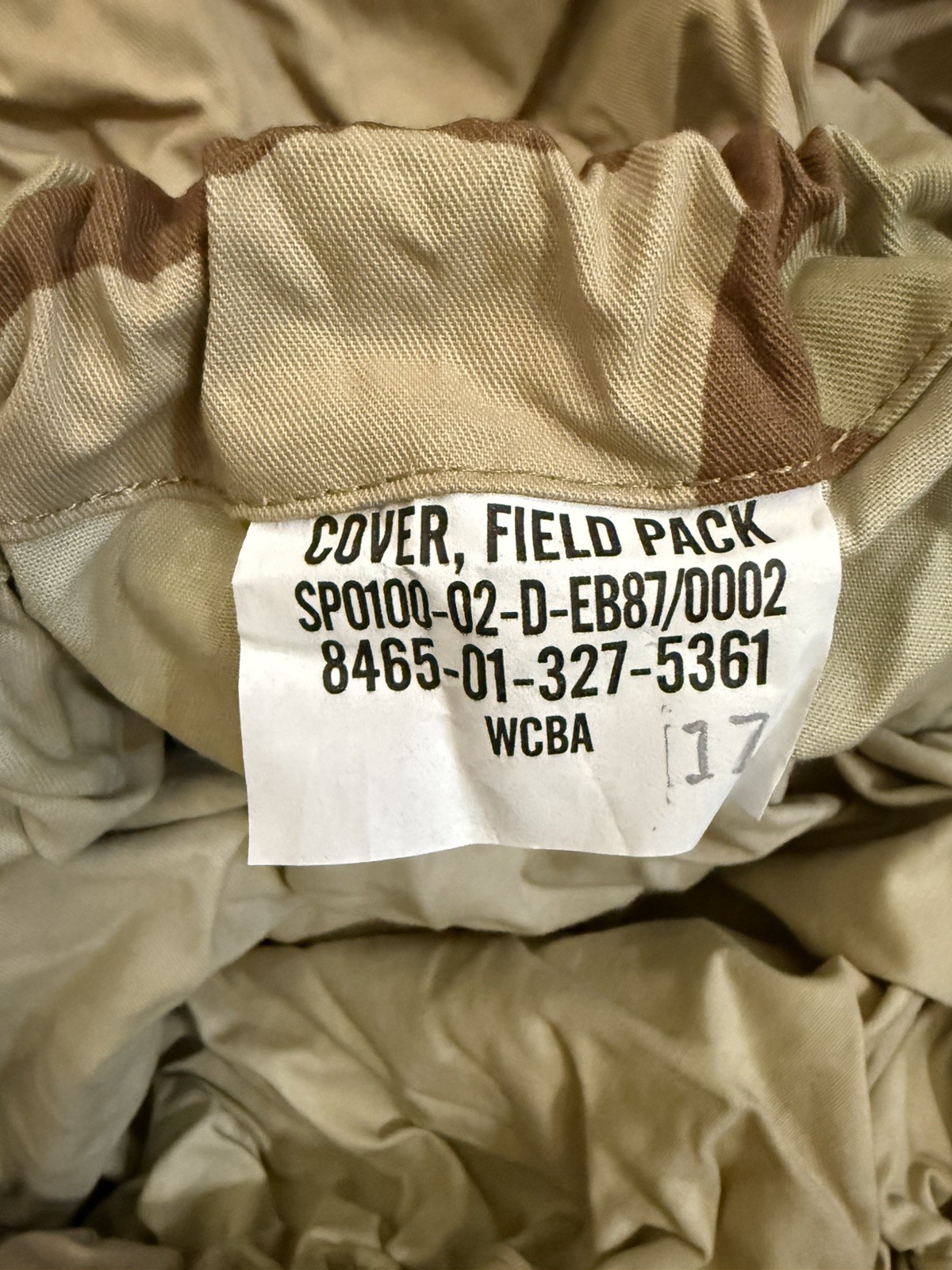 US Military Field Pack Cover    Desert Camo   Spare Tire Cover  8465-01-327-5361
