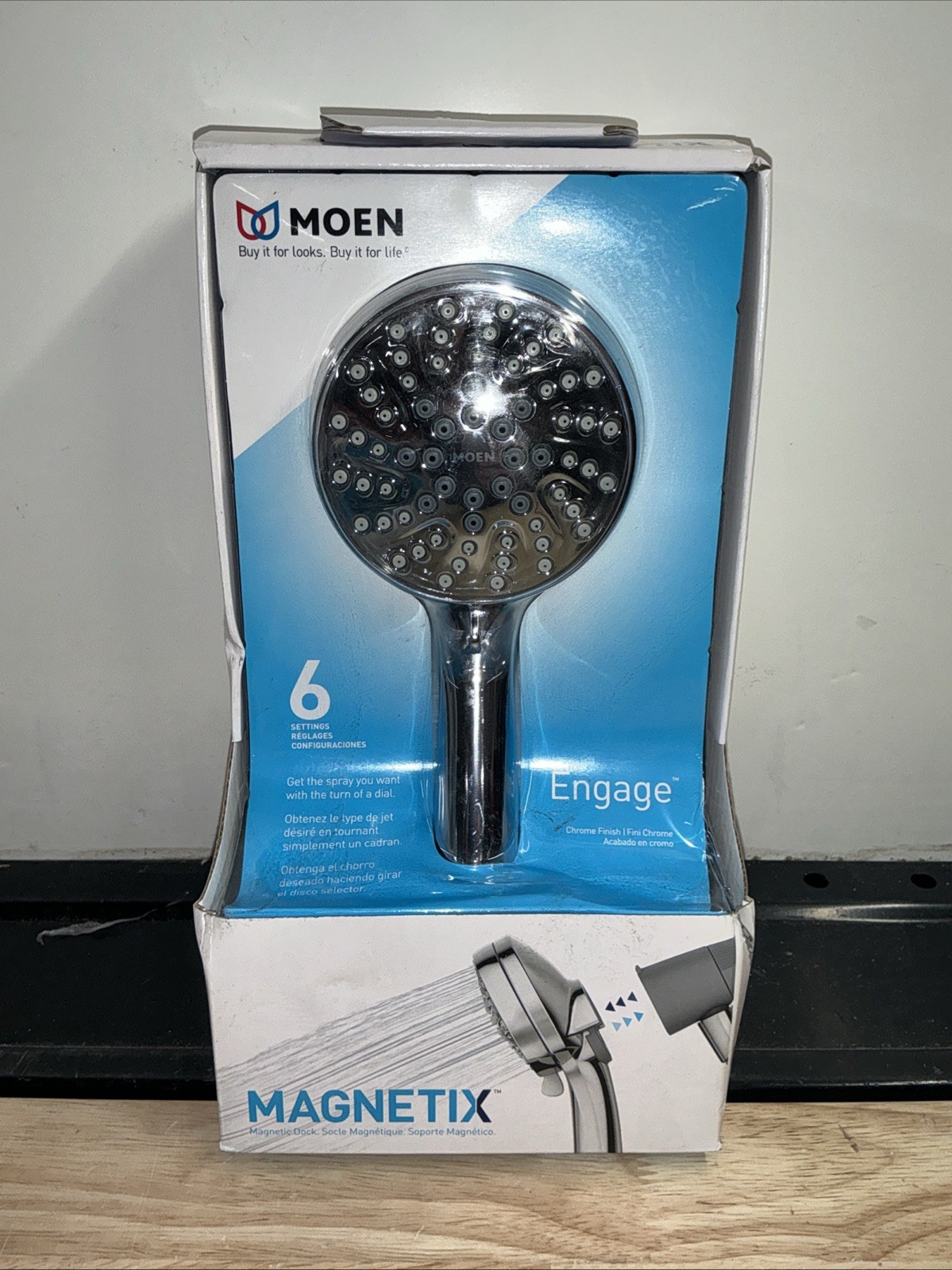 MOEN Engage 6-Setting Chrome Handheld Magnetix Shower Head Spray Wand - 26100EP