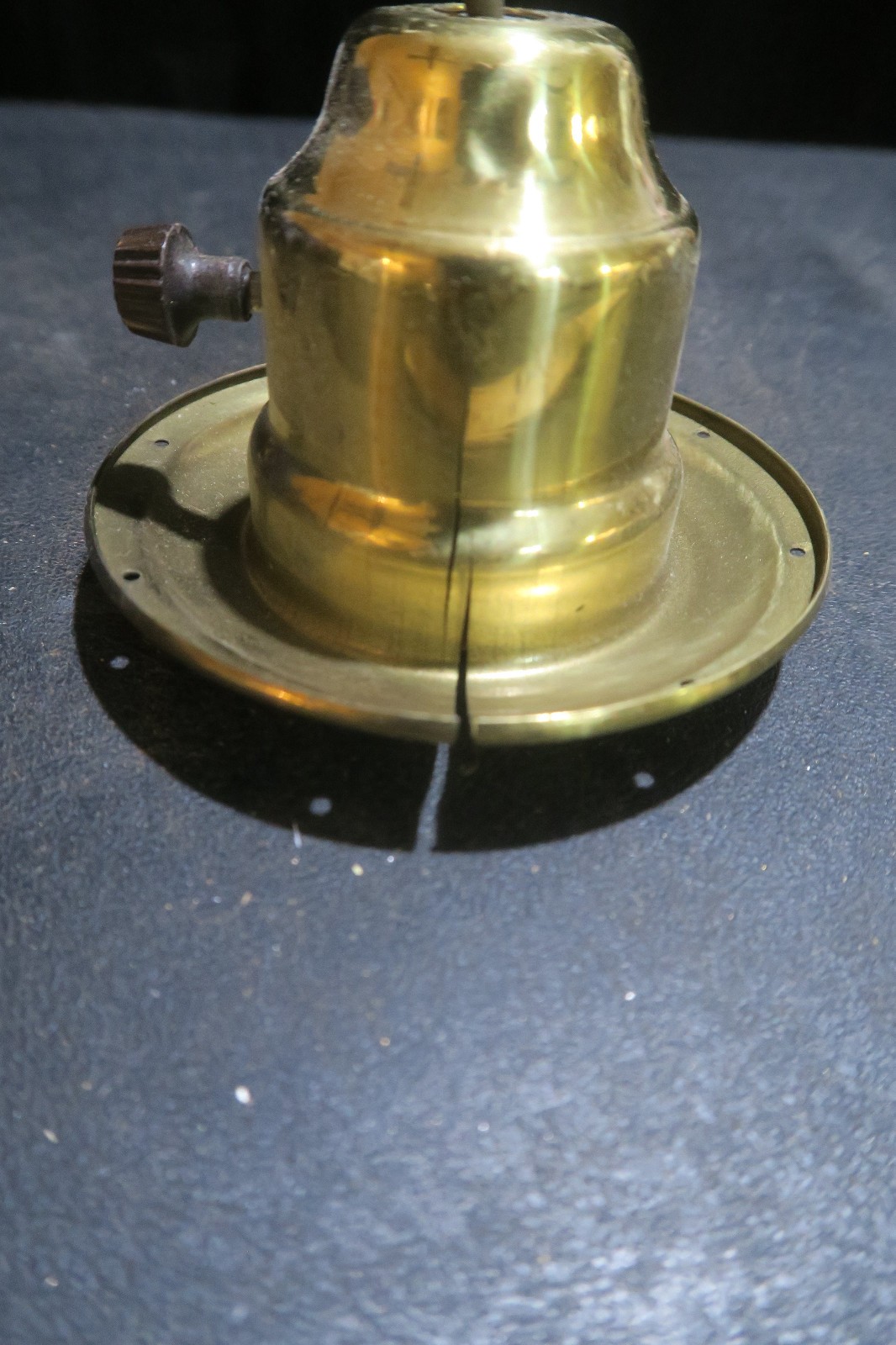 Fenton Brass Chimney holder socket Bobeche switch key Part Vintage ASIS