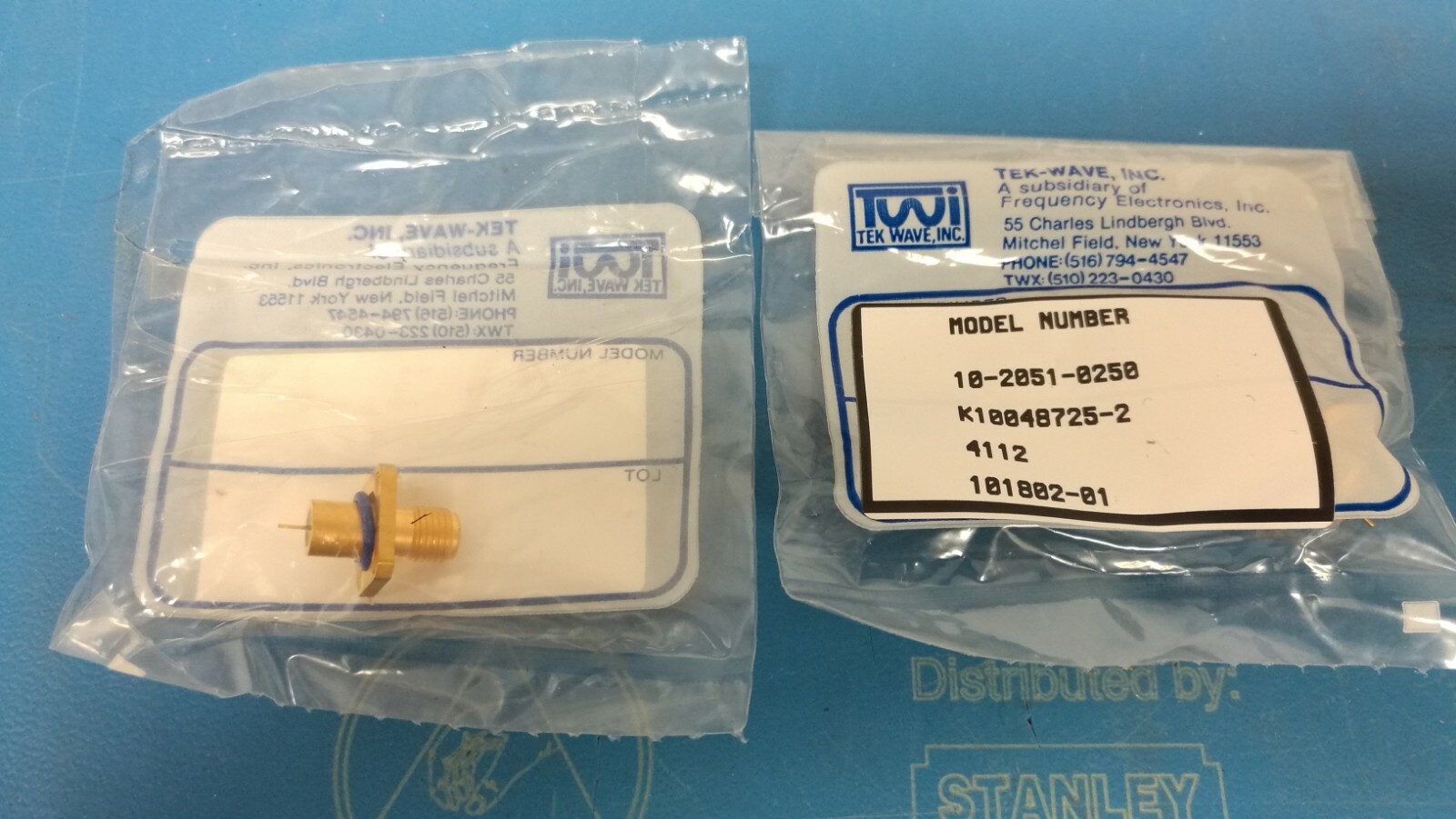 2 PCS - Tek-Wave 10-2051-0250 SMA Jack 101802-01 K10048725-2 NEW