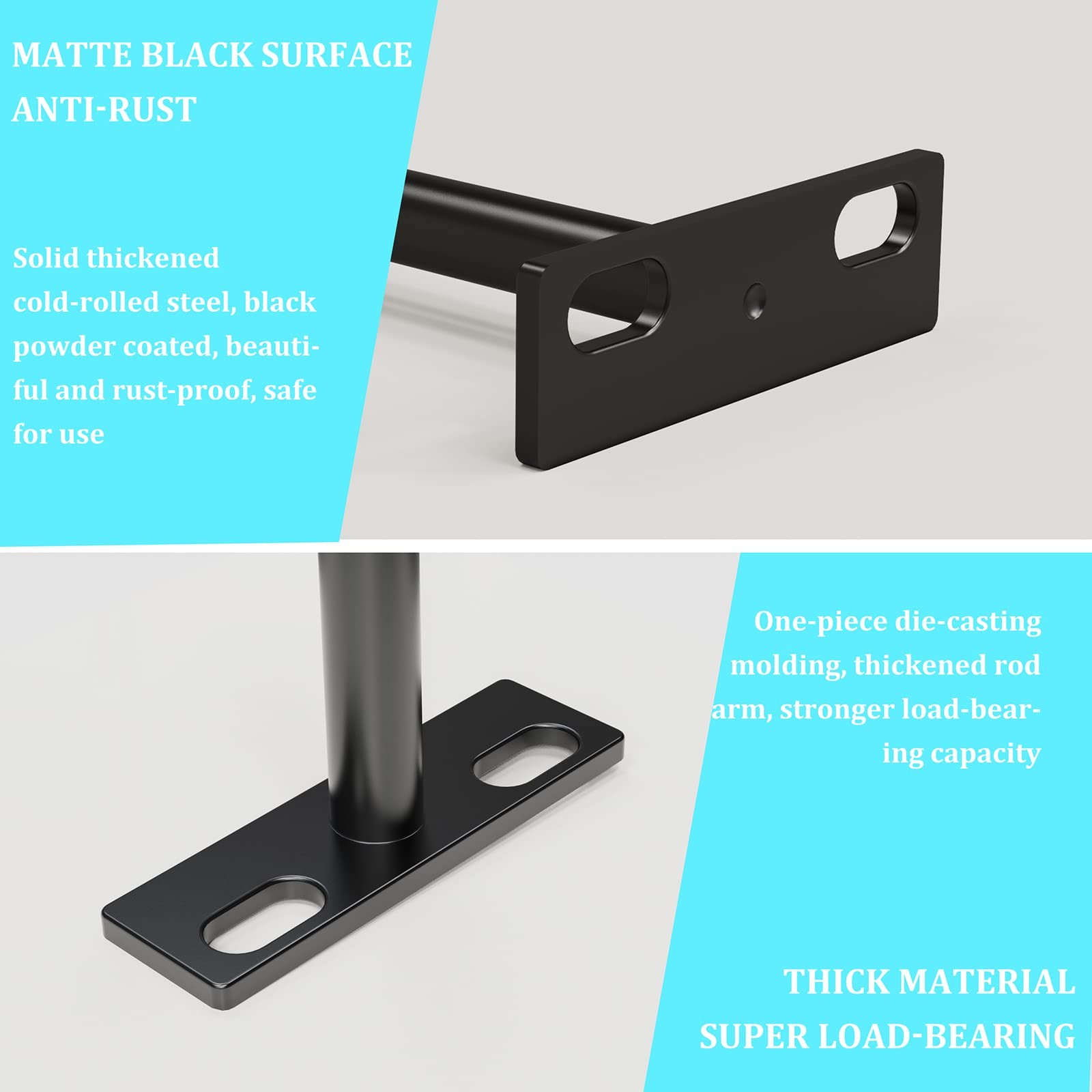 8 PCS Solid Steel Blind Hidden Floating Wood Shelf Support Brackets 4 Inch