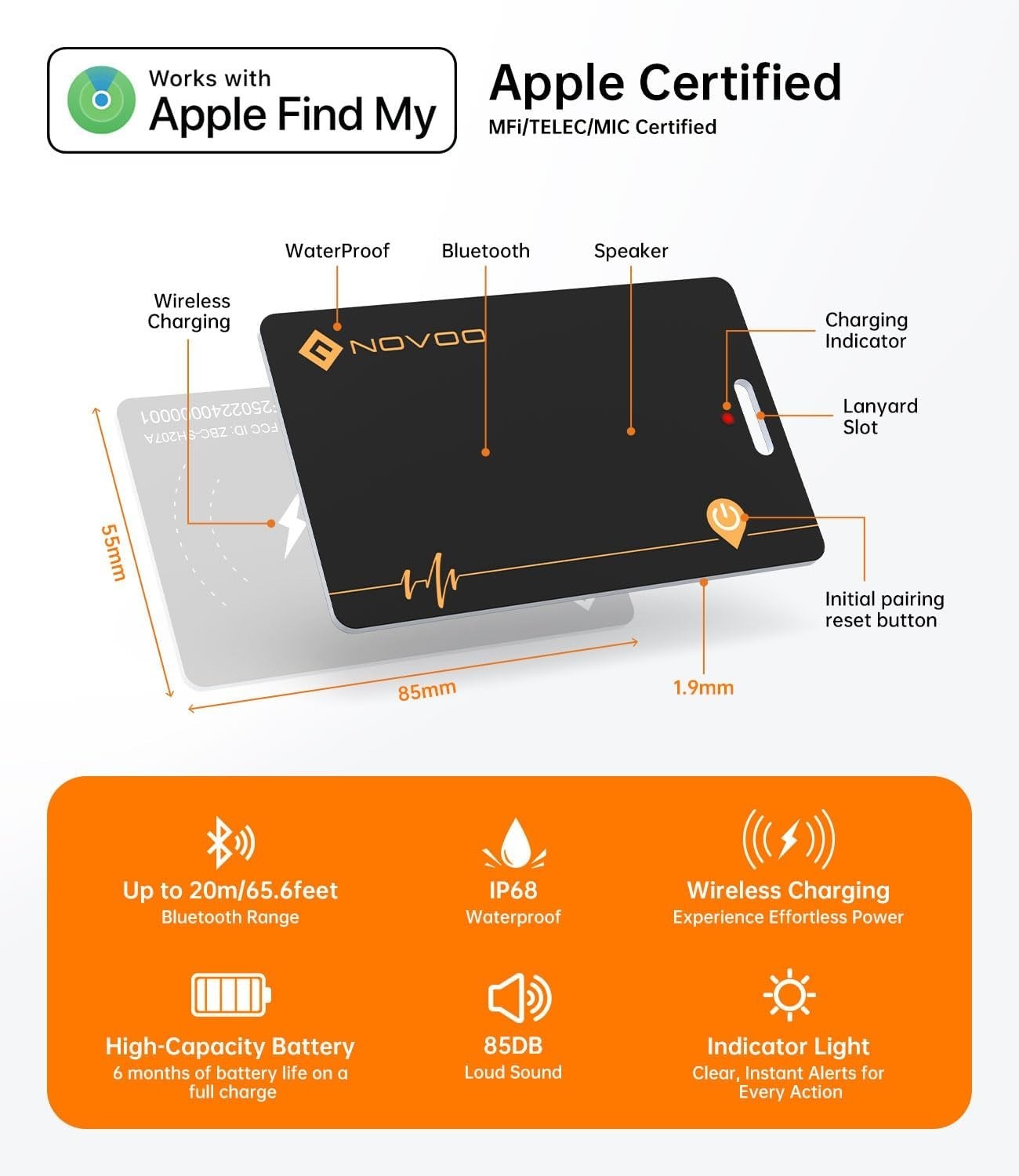 Rechargeable Waterproof Wallet Tracker Card | Ultimate Security for Passports