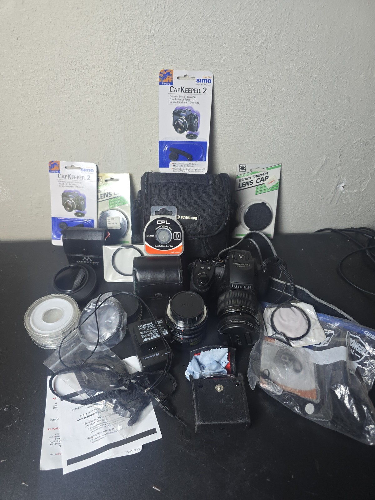 Fujifilm FinePix HS30EXR 16.0 MP Digital Camera + Extras Lot