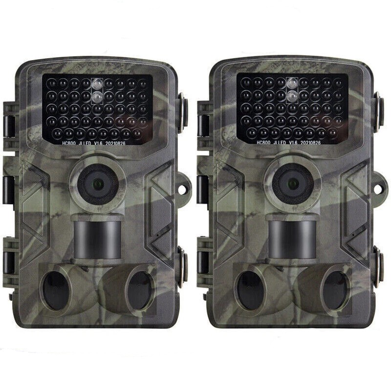 2 Pack Trail Camera 50MP 4k Hunting Wildlife Cam Motion Activated Night Vision