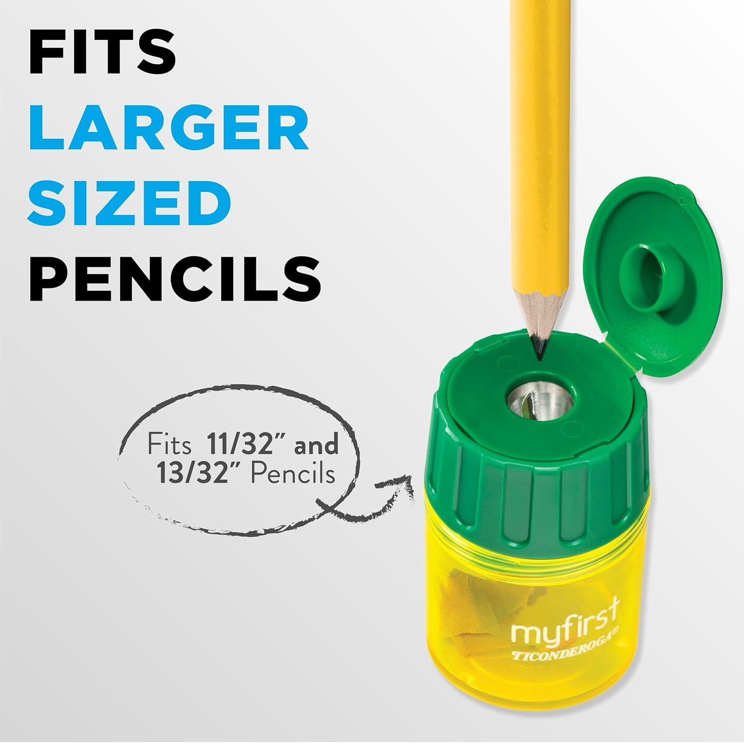 My First Pencil Sharpener, 1 Hole, Large Barrel, Yellow/Green