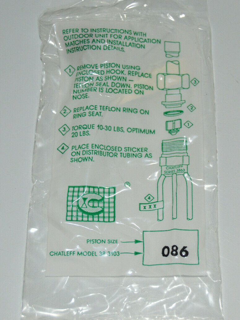 Armstrong Lennox Danfoss HVAC Piston Orifice Kit .086 Orfice Chatleff 38-3103086