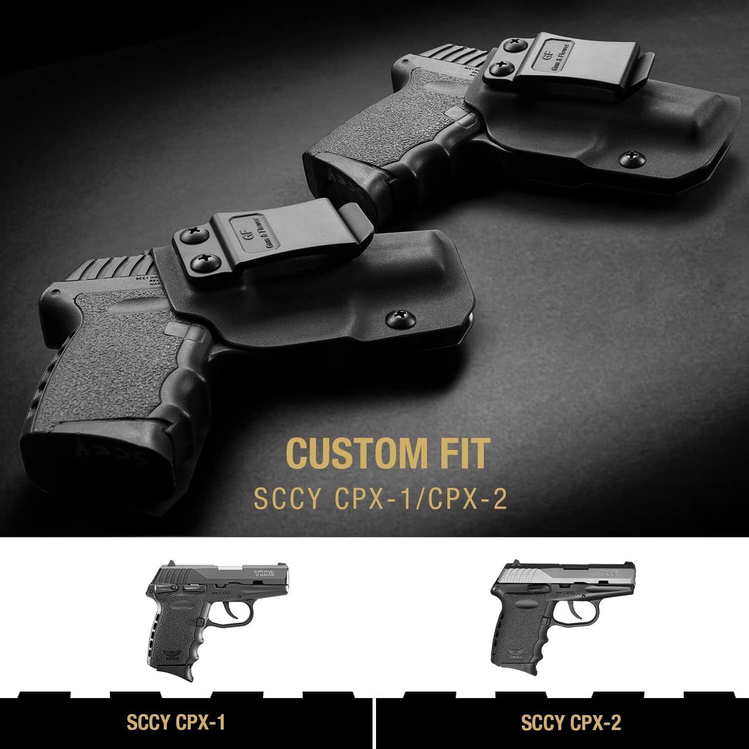 IWB Kydex Holster Custom Fit:SCCY 9mm CPX-1/CPX-2 Gen 1-2-Not Fit CPX1/CPX2 Gen3