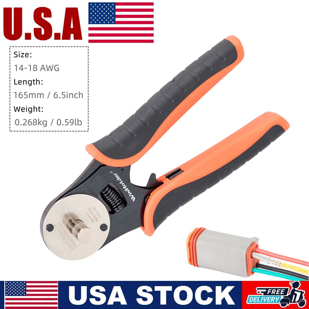 Deutsch Crimping Crimp Tool 4 Way Indent Tool 14 16 18 AWG  Crimper Tool USA