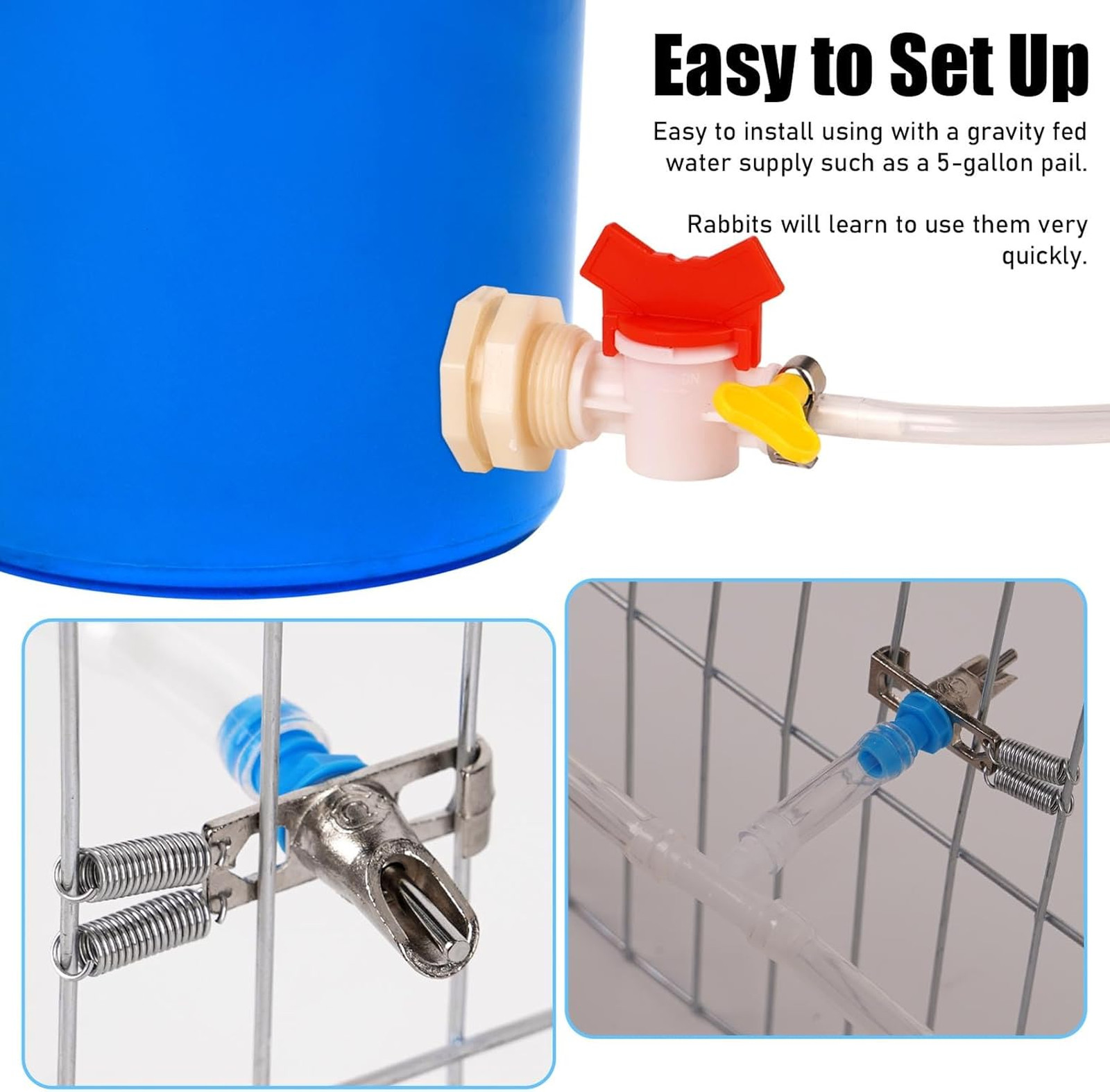 Automatic Rabbit Watering System, Gravity Fed Rabbit Waterer Kit | Rabbit Water