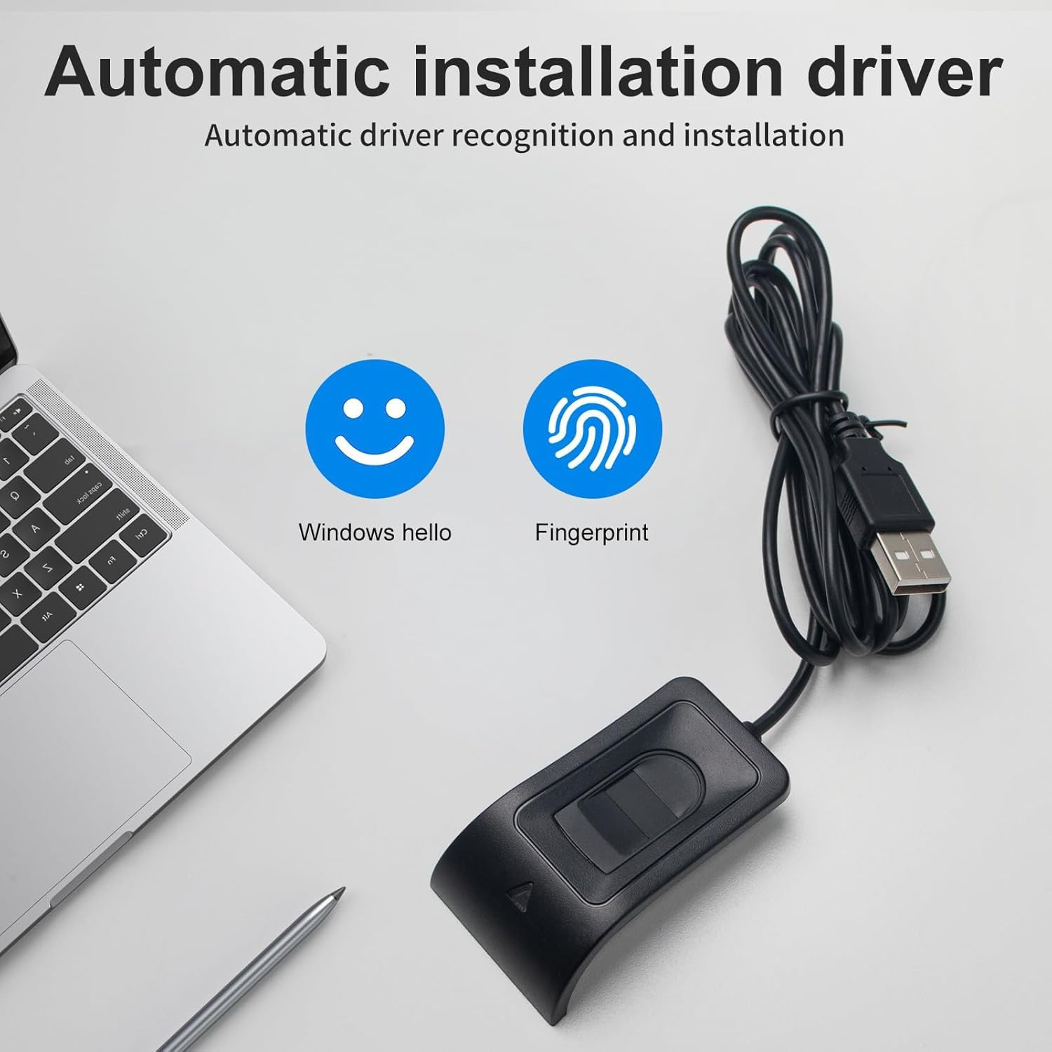 USB Fingerprint Reader Fingerprint for Windows10/11, Windows Hello Automatic Dri