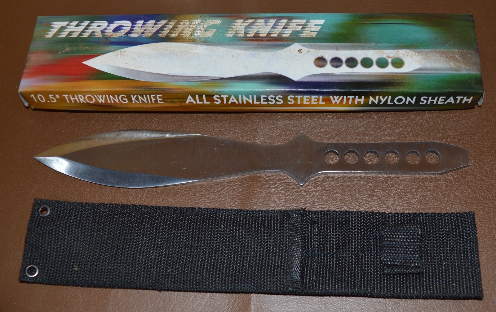 Pakistan 10.5" Stainless Throwing Knife with Nylon Sheath - Very Nice