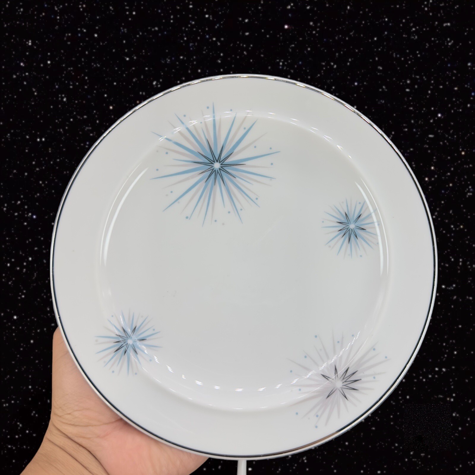 Vintage Easterling Plate Dish Set 5 Star Porcelain Ceramic Mid Century 8.25"W