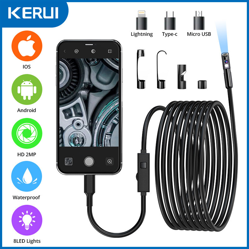 Dual Lens Snake Inspection Borescope for Type C iPhone Endoscope Scope Camera US