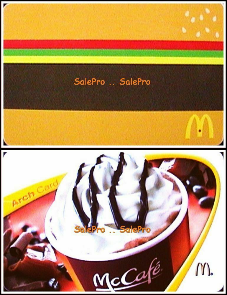 2x McDONALD 2011 2012 McCAFE QUARTER POUNDER GOLD ARCH COLLECTIBLE GIFT CARD LOT