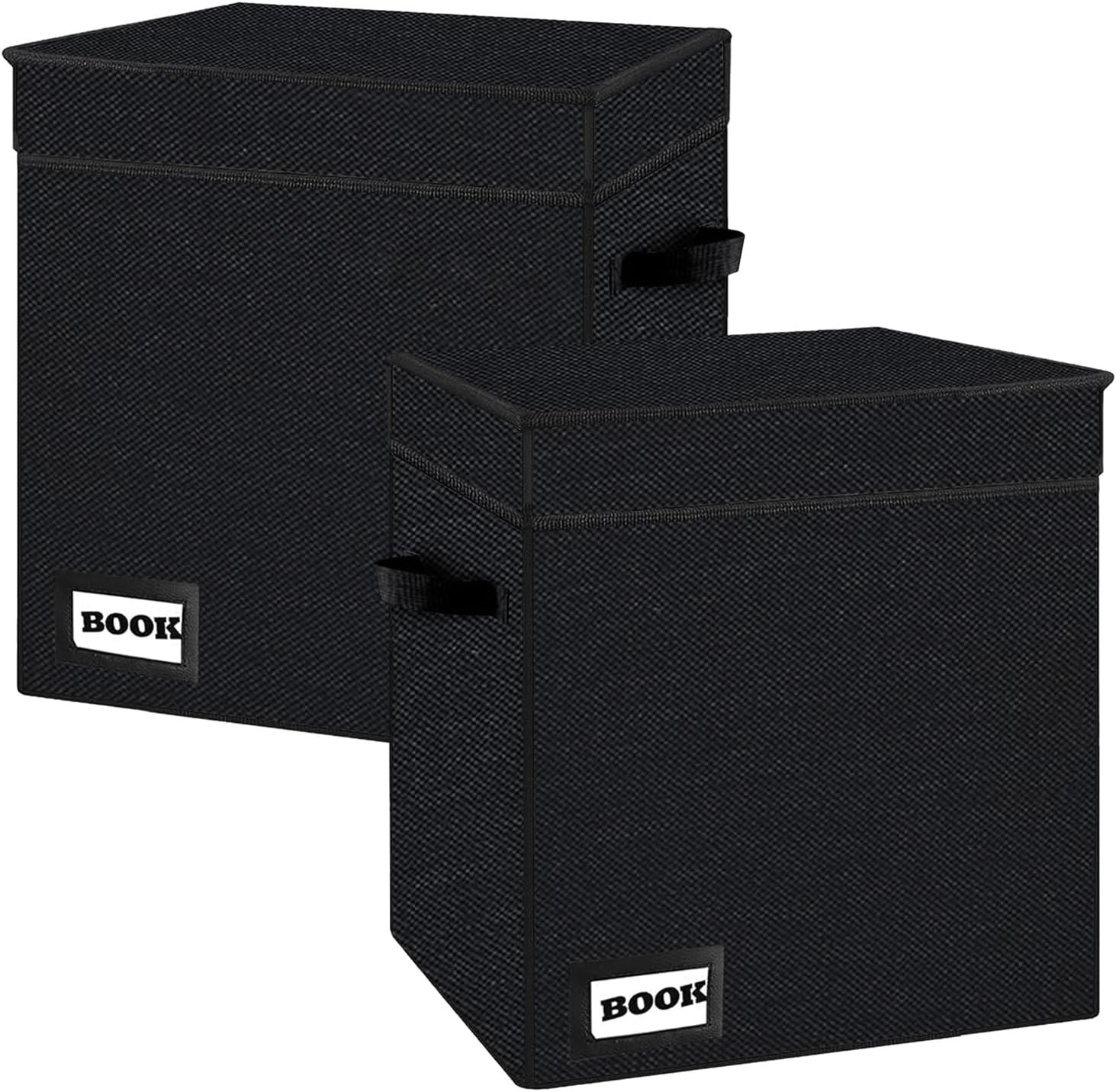 Elegant Black Comic Book Storage Boxes, 2-Pack, Holds 100-120 Comics Securely