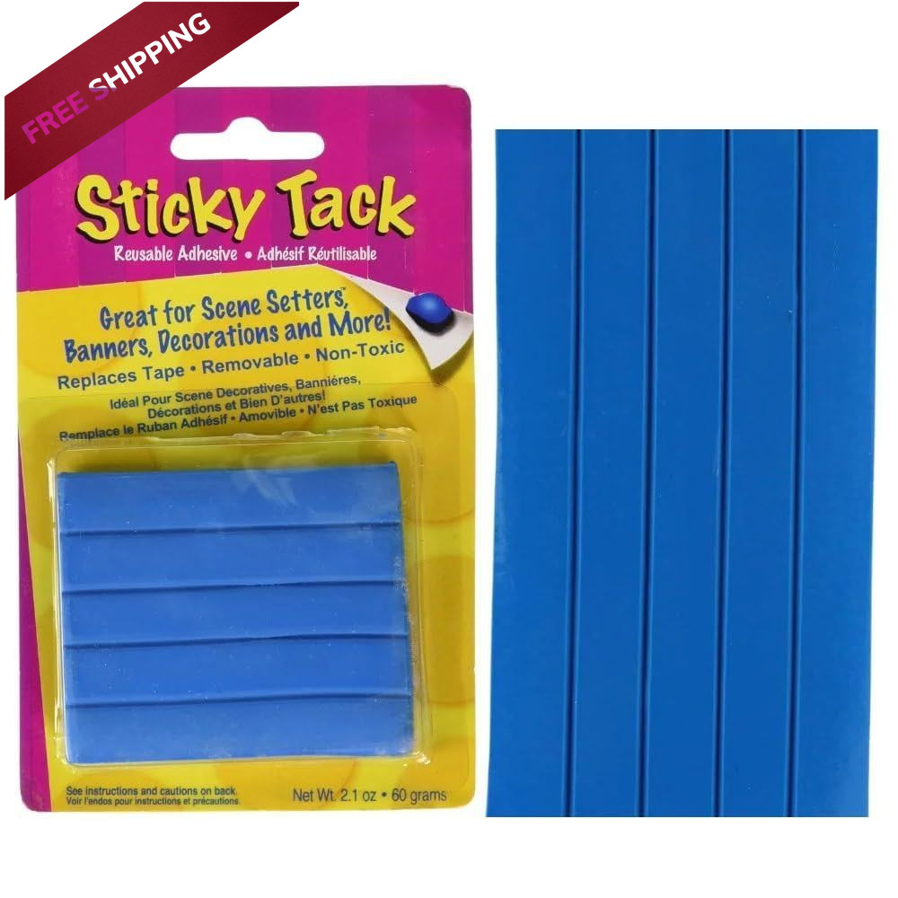 No Mess & Damage-Free Strong Adhesive Blue Sticky Tack - 2.1 oz. 1.2oz,